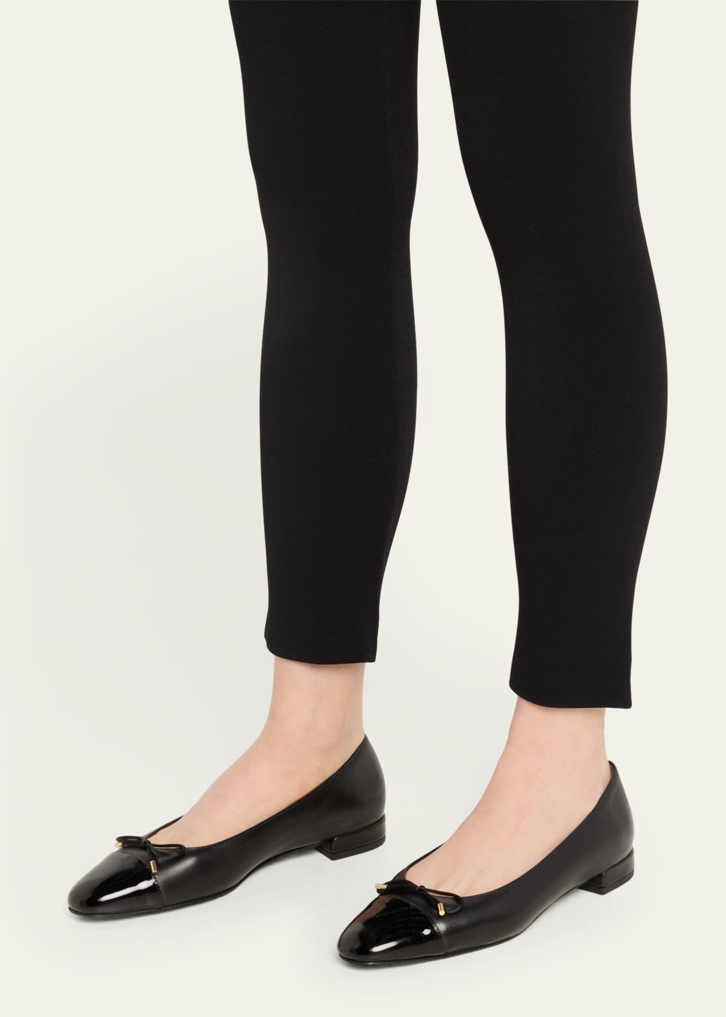 Stuart Weitzman Sleek Mixed Leather Ballerina Flats Bergdorf Goodman