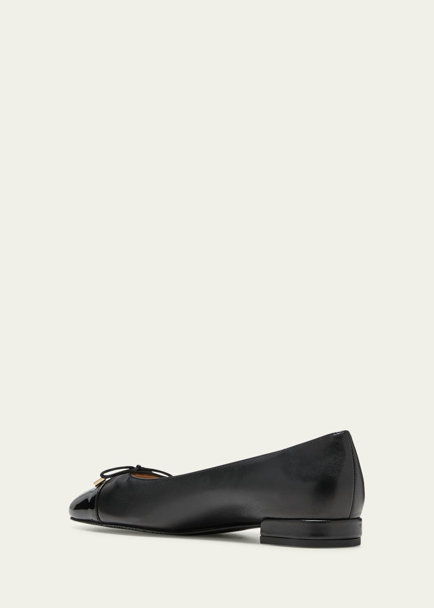 Stuart Weitzman Sleek Mixed Leather Ballerina Flats Image 4 of 5