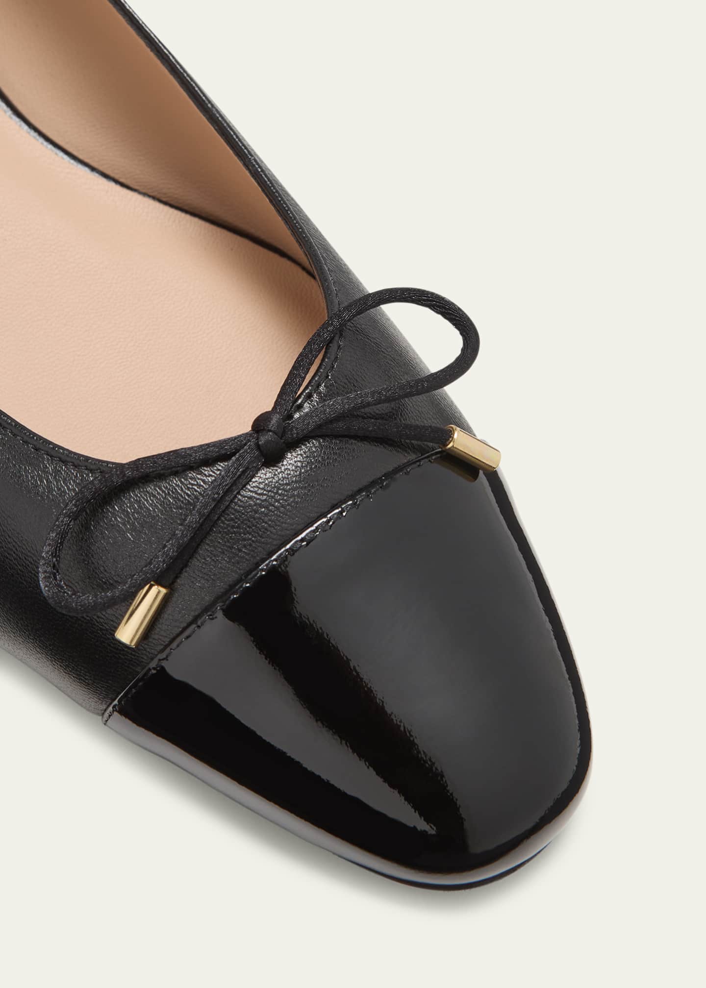 Stuart Weitzman Sleek Mixed Leather Ballerina Flats Image 5 of 5
