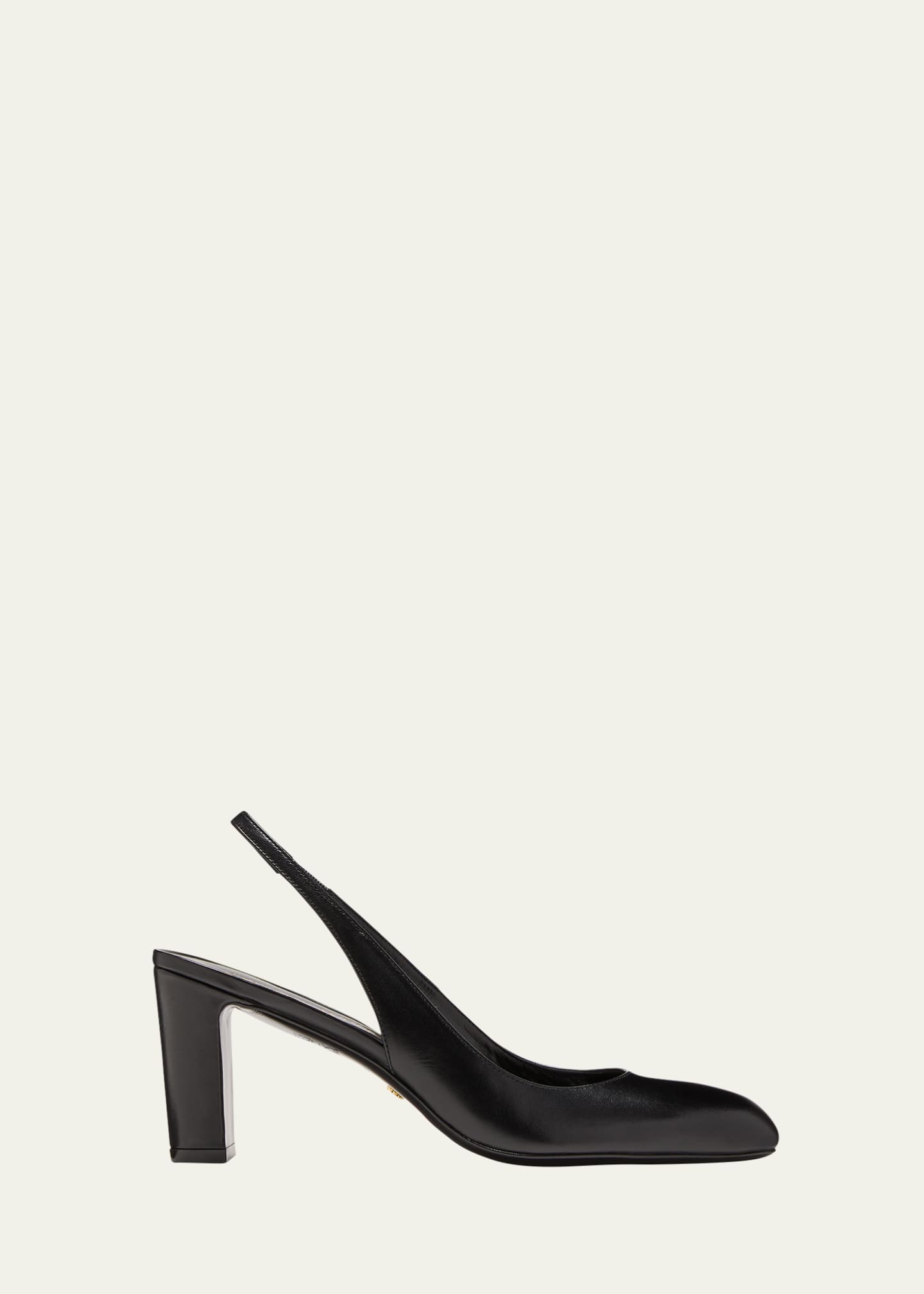 Leather block deals heel slingback shoes