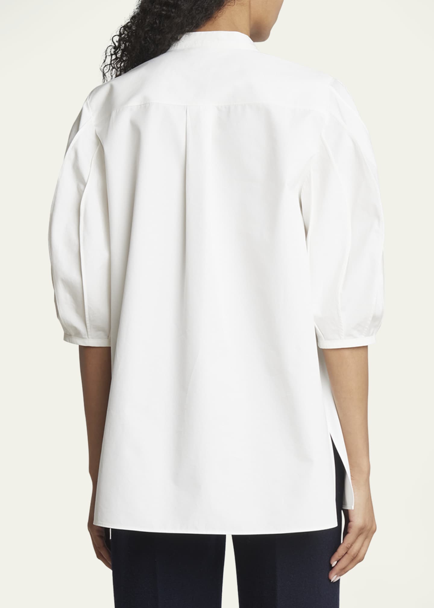 Cotton Poplin Smock Tie Top