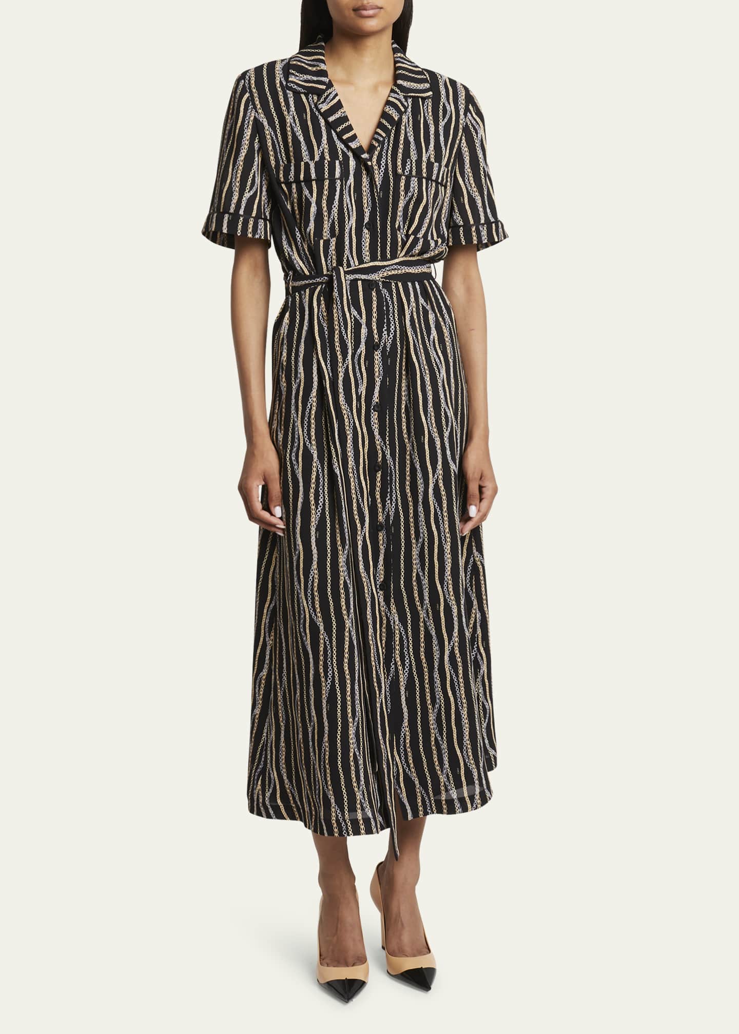 Shirt dress chain print outlet