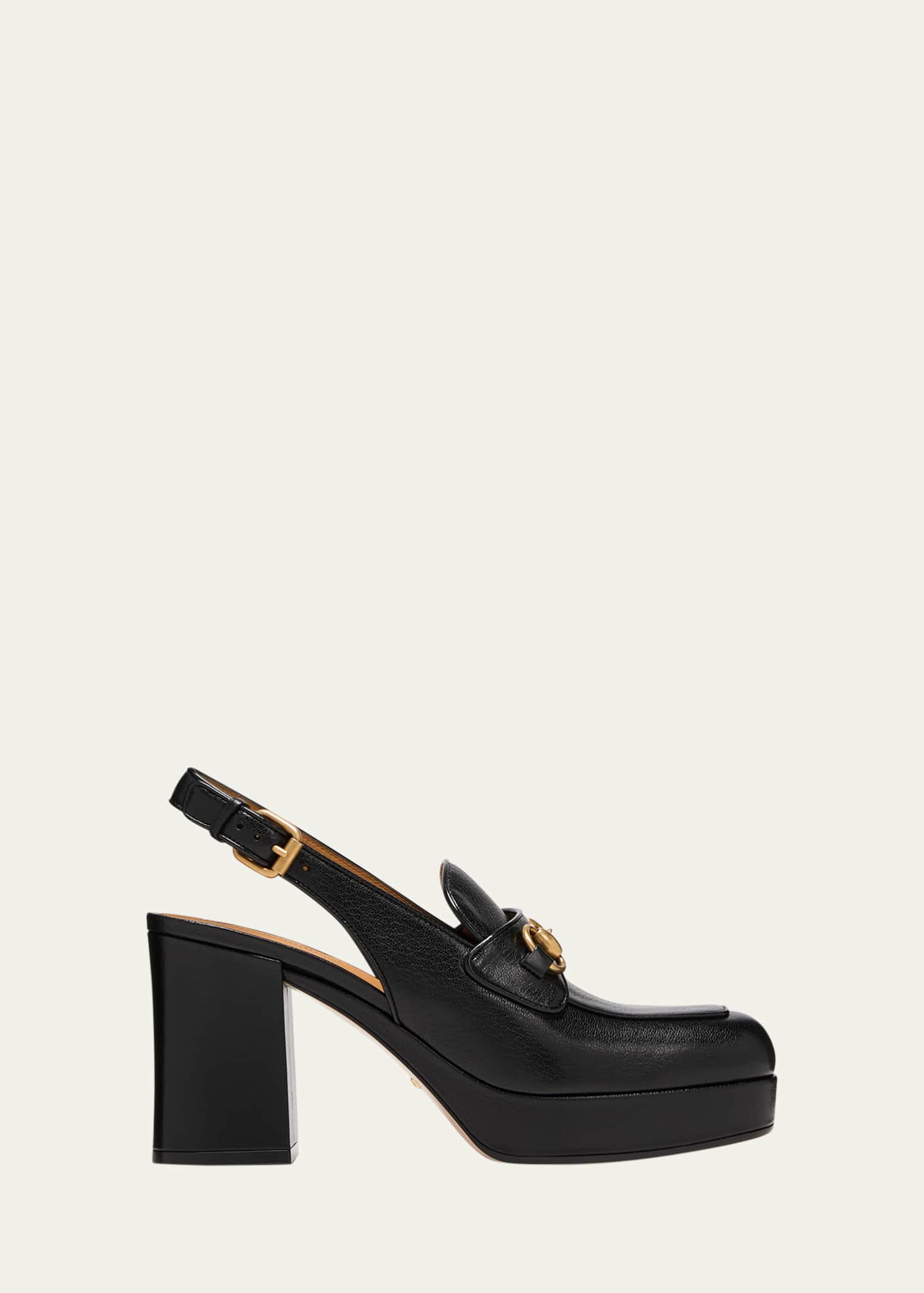Leather horsebit slingback new arrivals