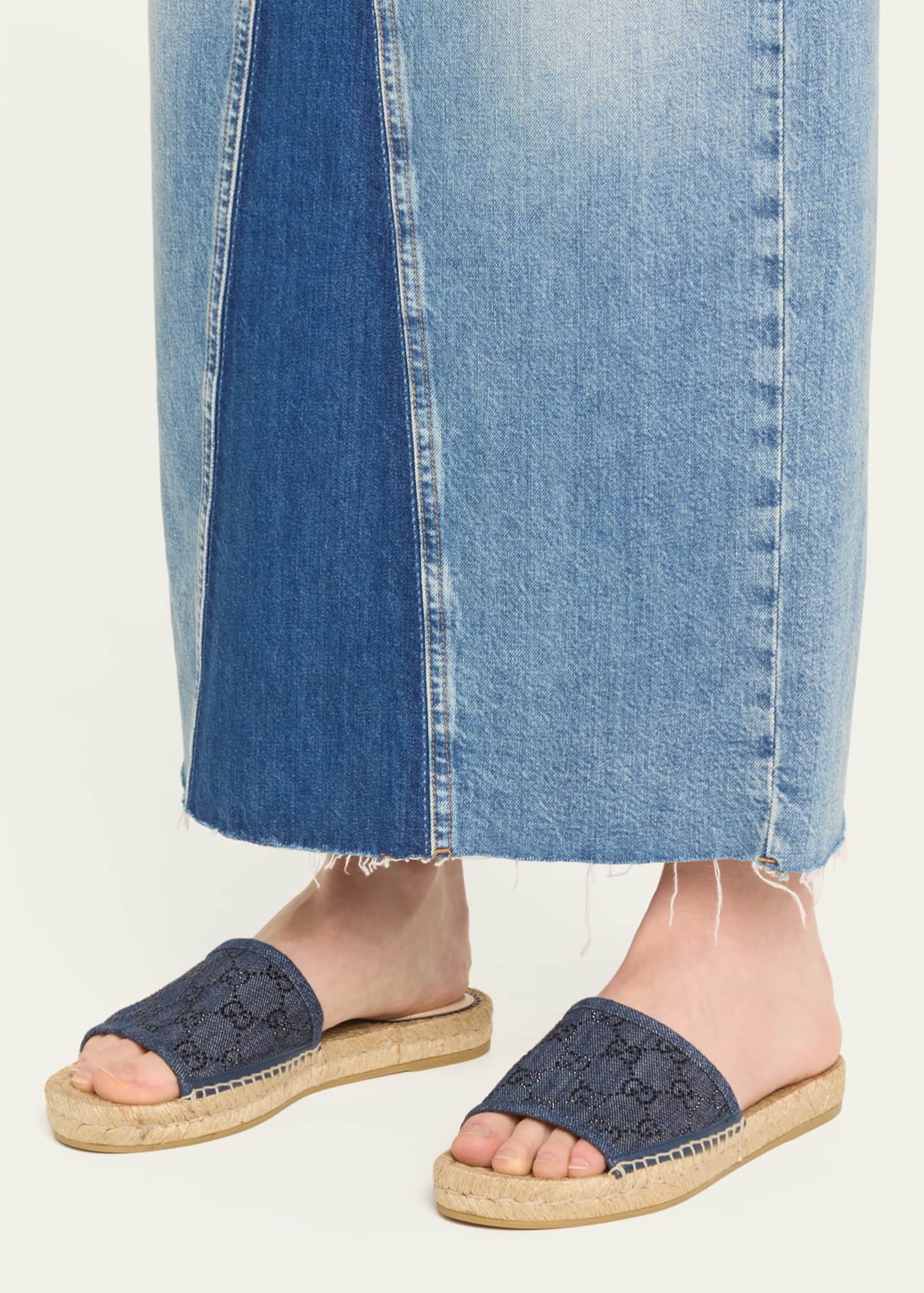 Gucci Pilar GG Denim Espadrille Sandals