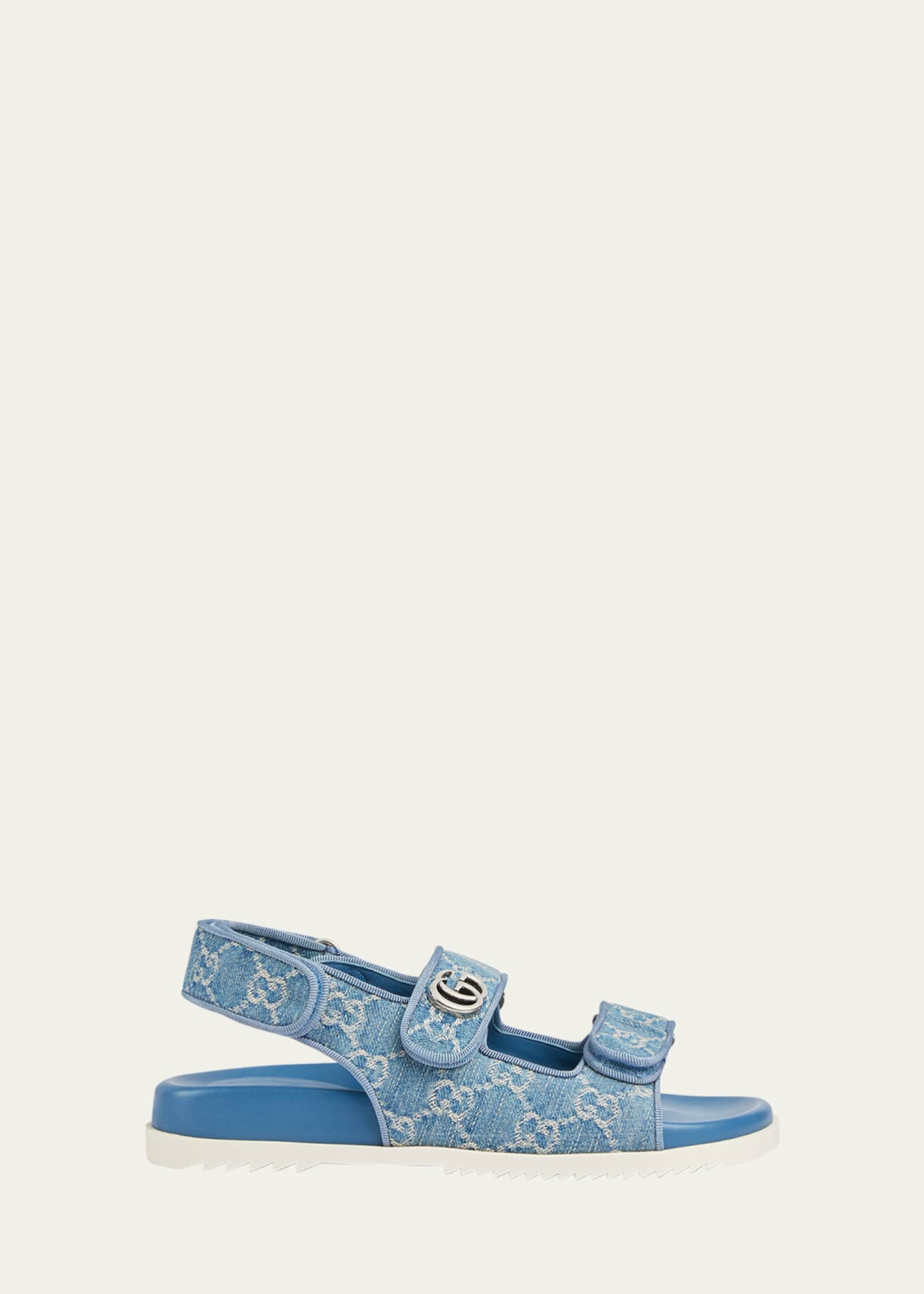【GUCCI】`Moritz` Sandals コットン サンダル Gucci Moritz Monogram Easy Slingback Sandals - Bergdorf Goodman