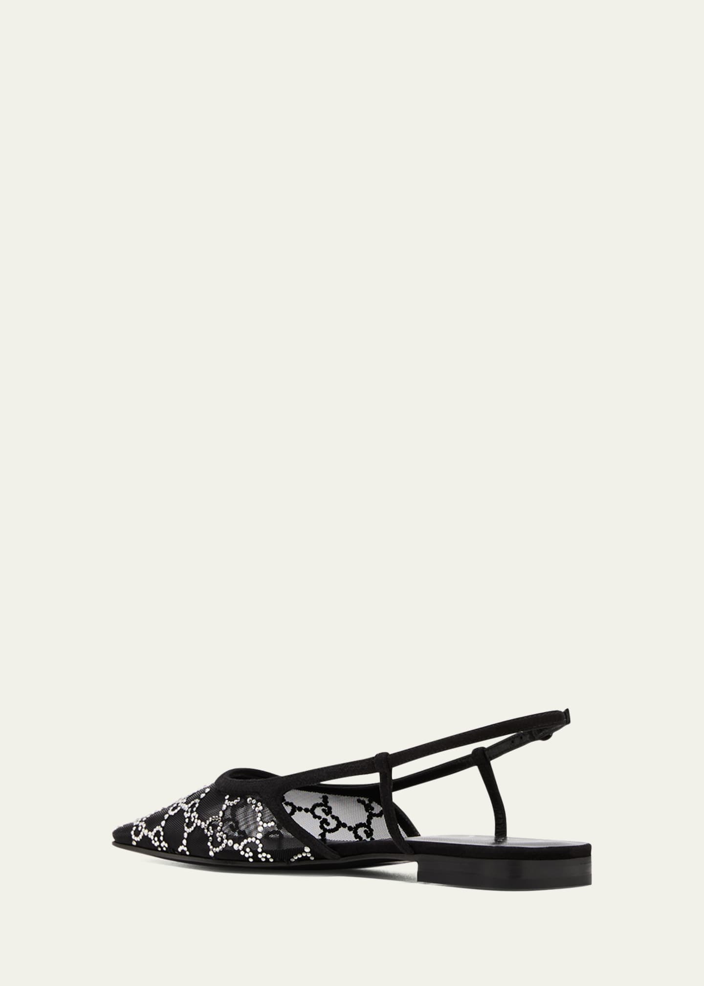 Gucci Demi Crystal GG Slingback Ballerina Flats Image 4 of 5