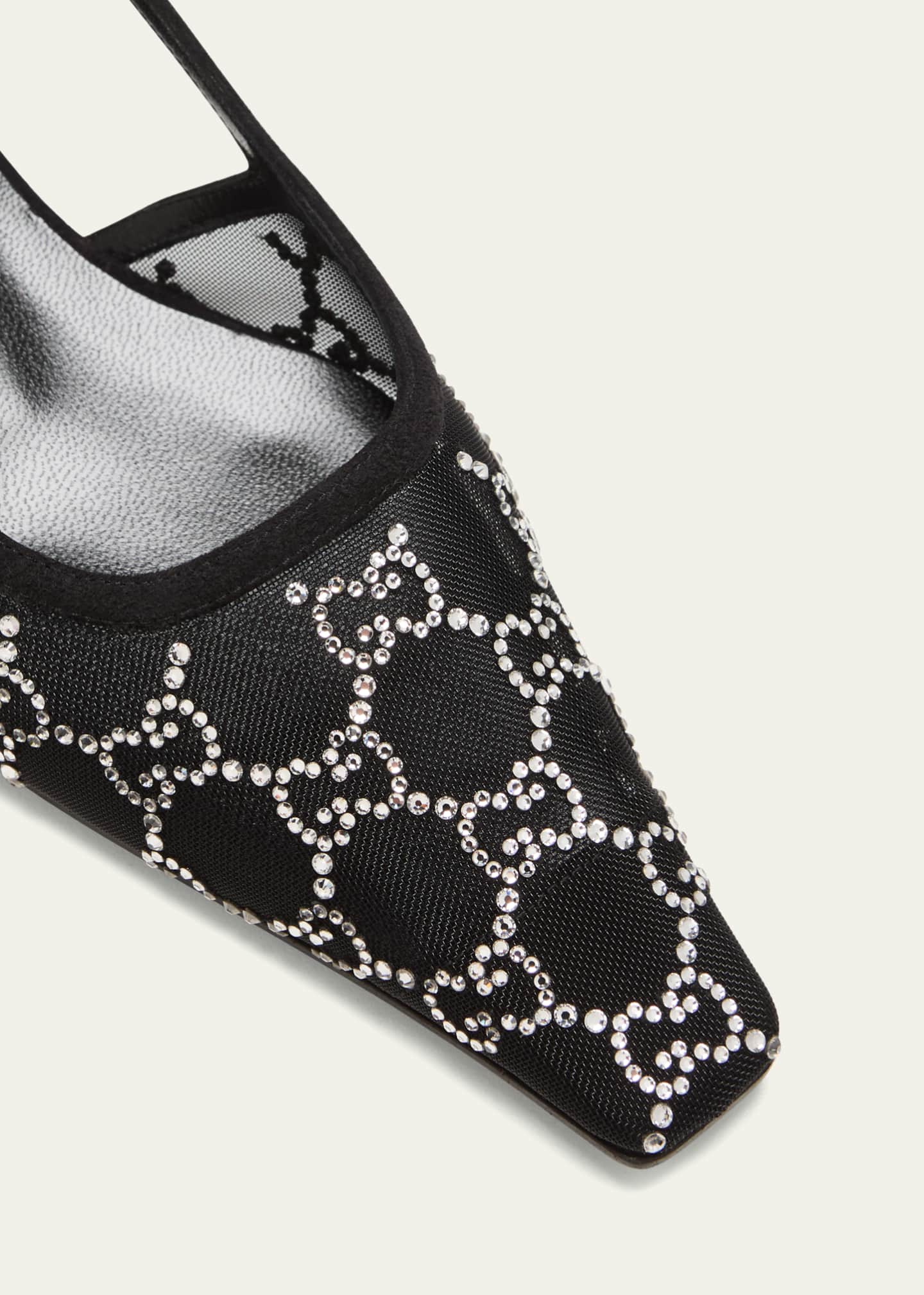 Gucci Demi Crystal GG Slingback Ballerina Flats Image 5 of 5