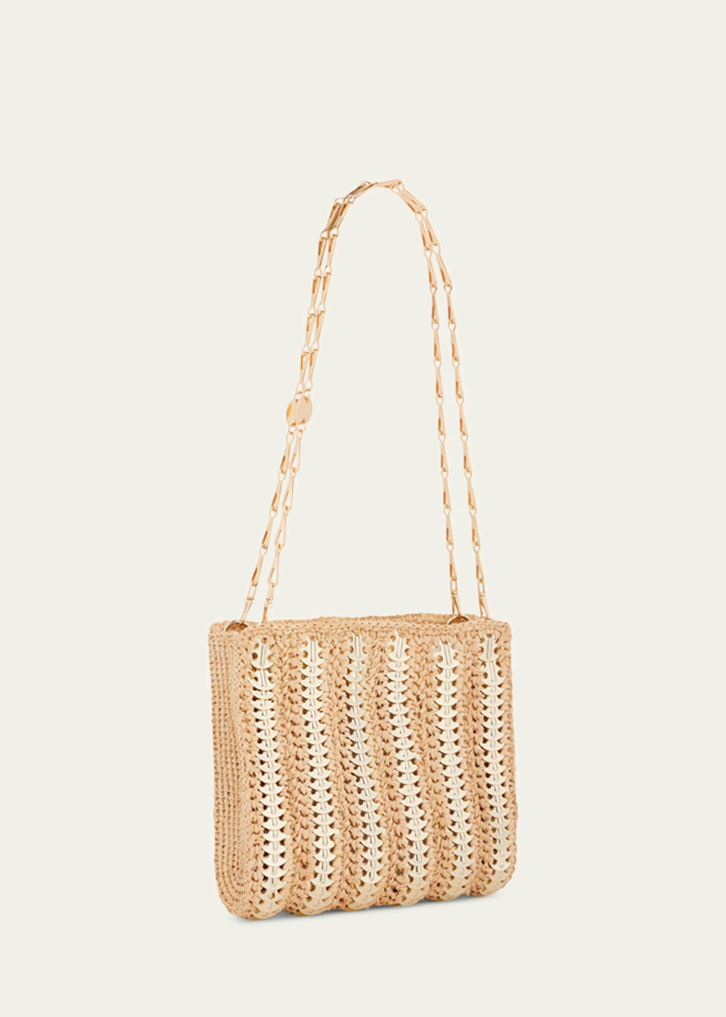 Rabanne Sac Disc-Link Raffia Shoulder Bag Image 3 of 5