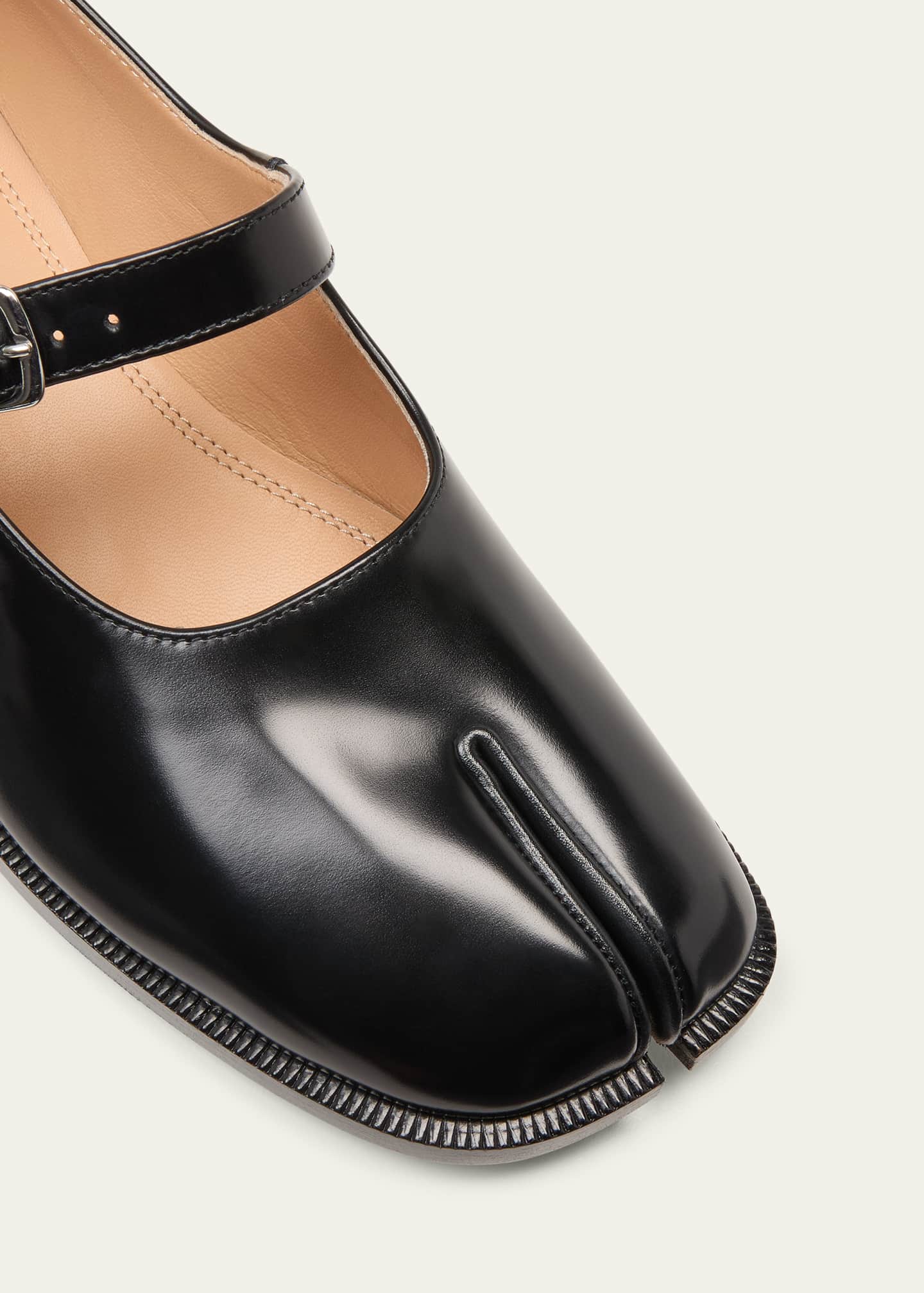 Maison Margiela Tabi Leather Mary Jane Ballerina Flats Image 3 of 3