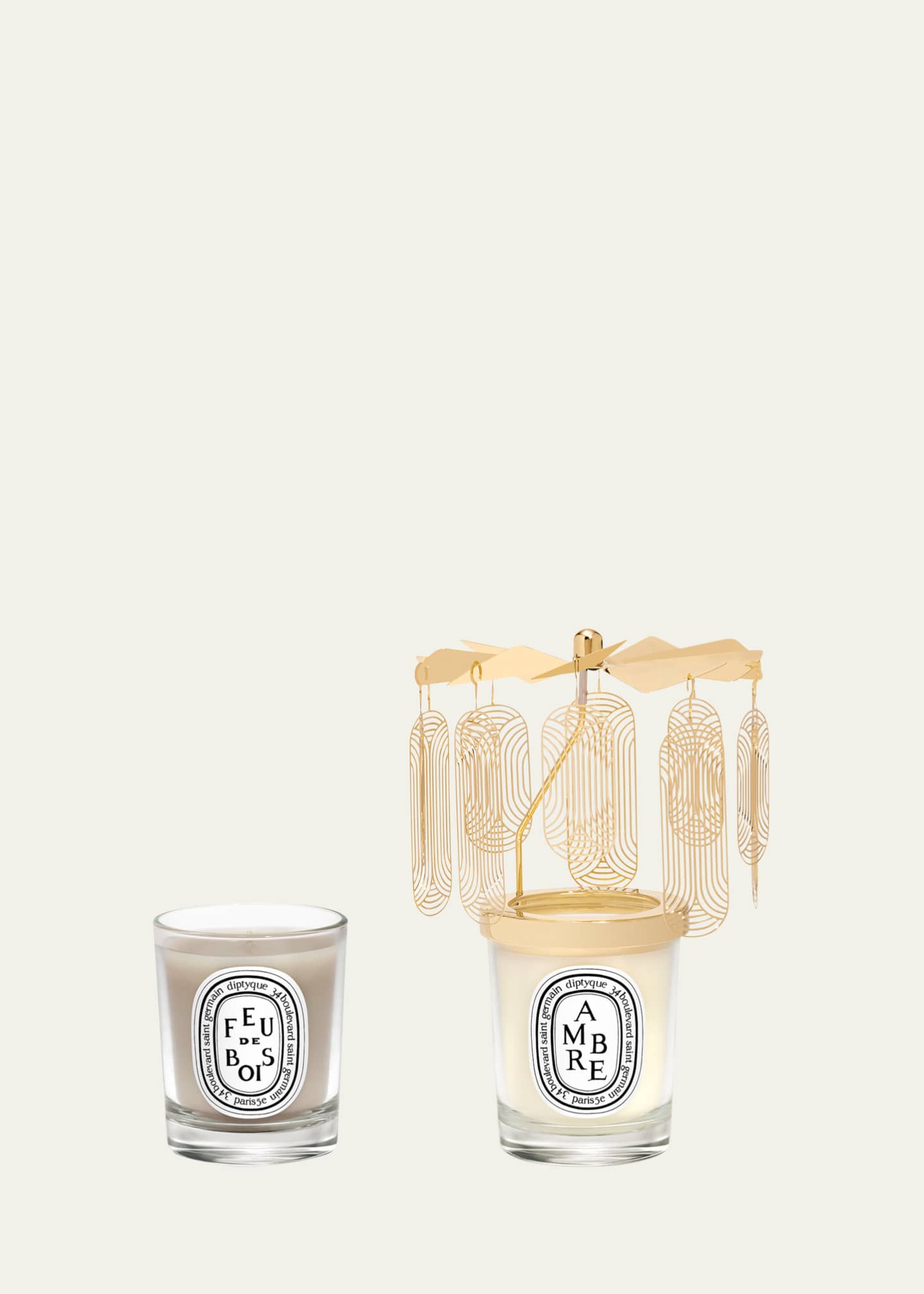 DIPTYQUE Ambre (Amber) & Feu de Bois (Firewood) Scented Candle Carousel ...