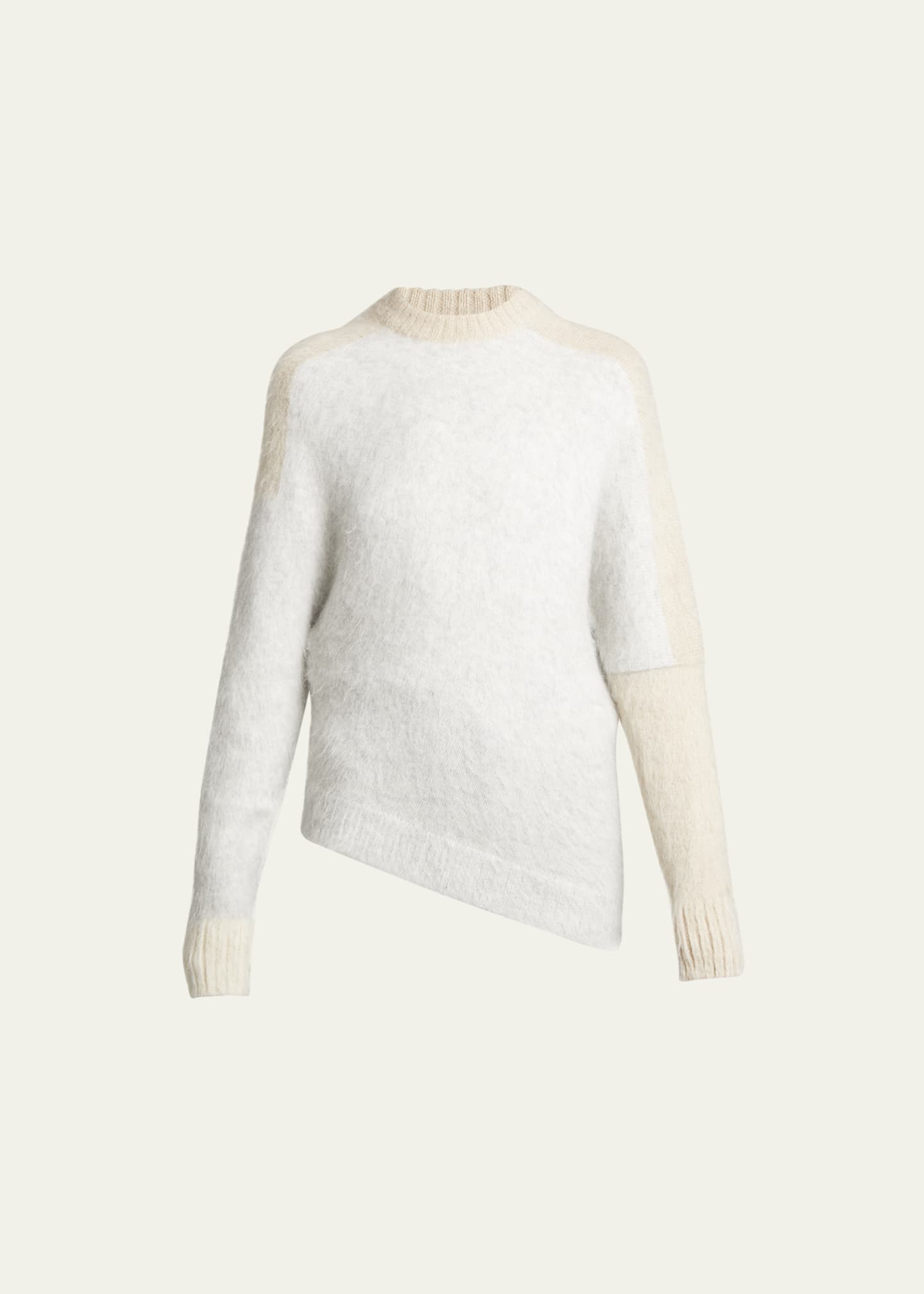 Proenza Schouler Patti Bicolor Fuzzy Asymmetric Mohair Sweater ...