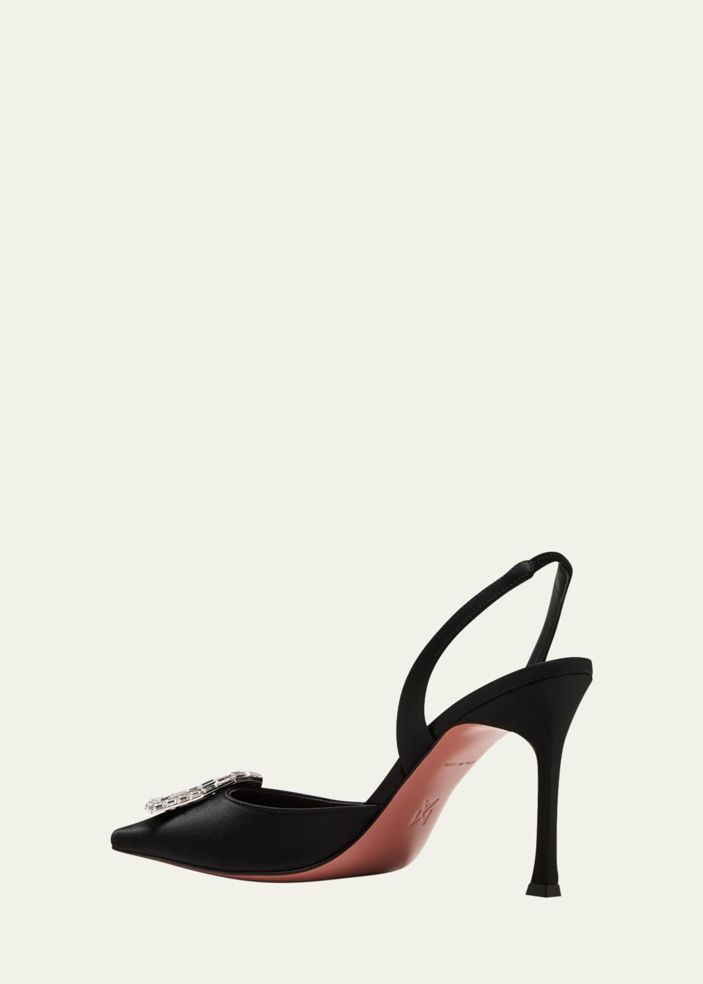 Amina Muaddi Camelia Silk Crystal Halter Pumps Image 4 of 5