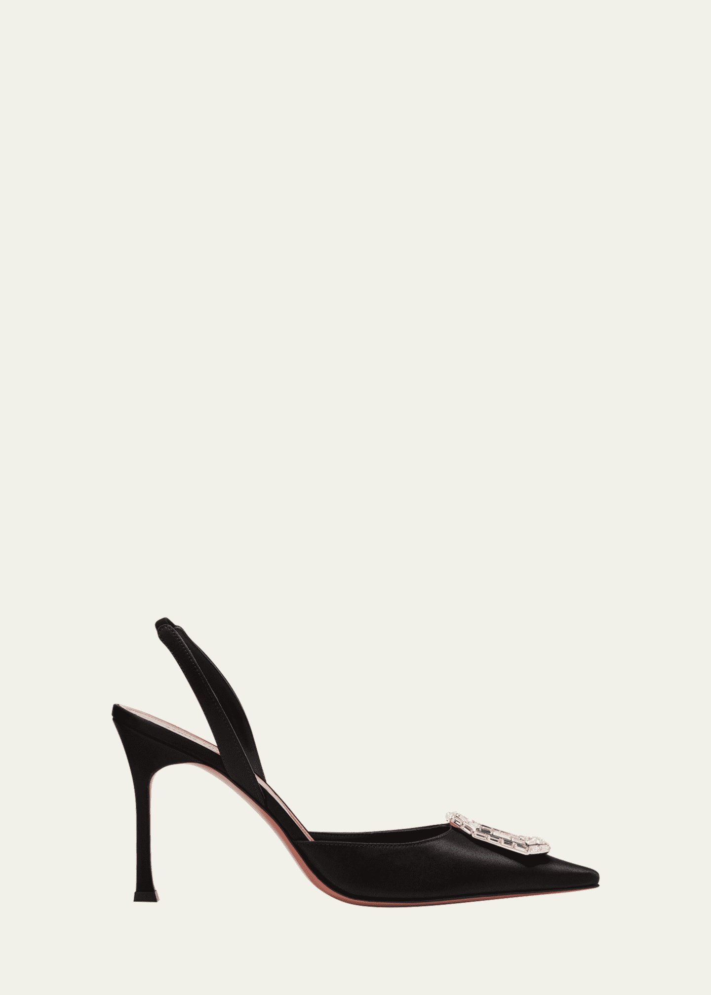 Amina Muaddi Camelia Silk Crystal Halter Pumps Image 1 of 5