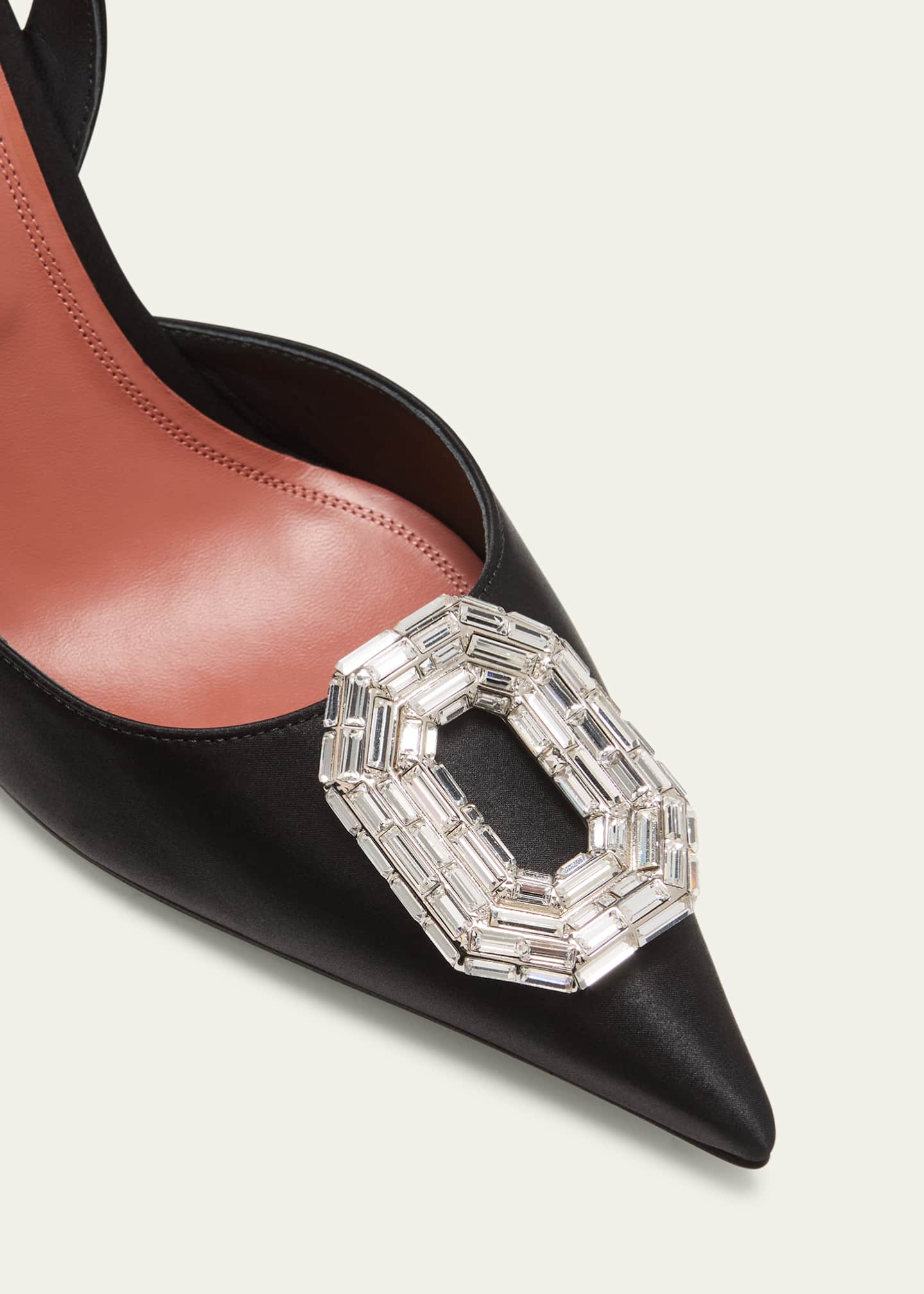 Amina Muaddi Camelia Silk Crystal Halter Pumps Image 5 of 5