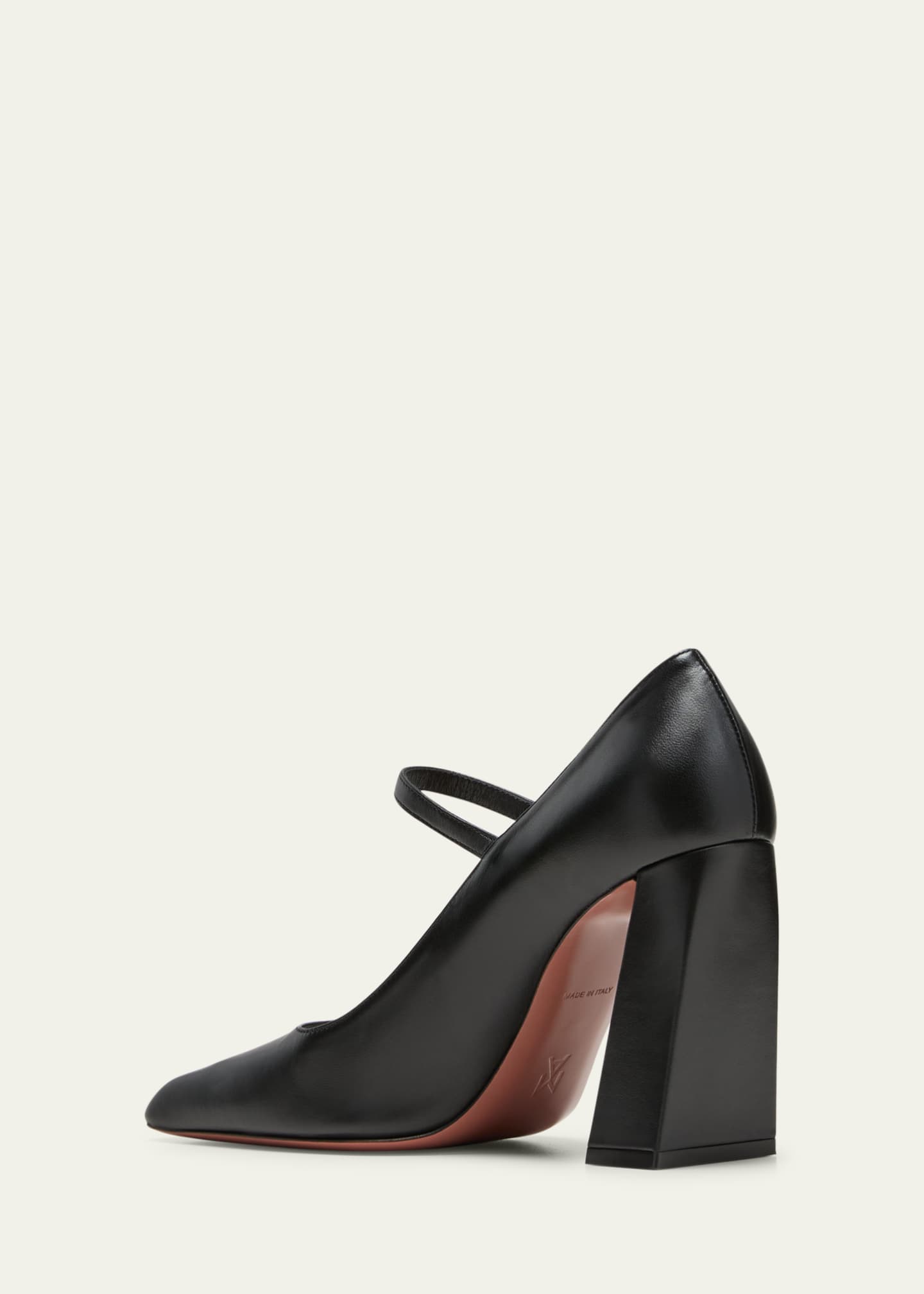 Amina Muaddi Charlotte Leather Mary Jane Pumps Image 4 of 5