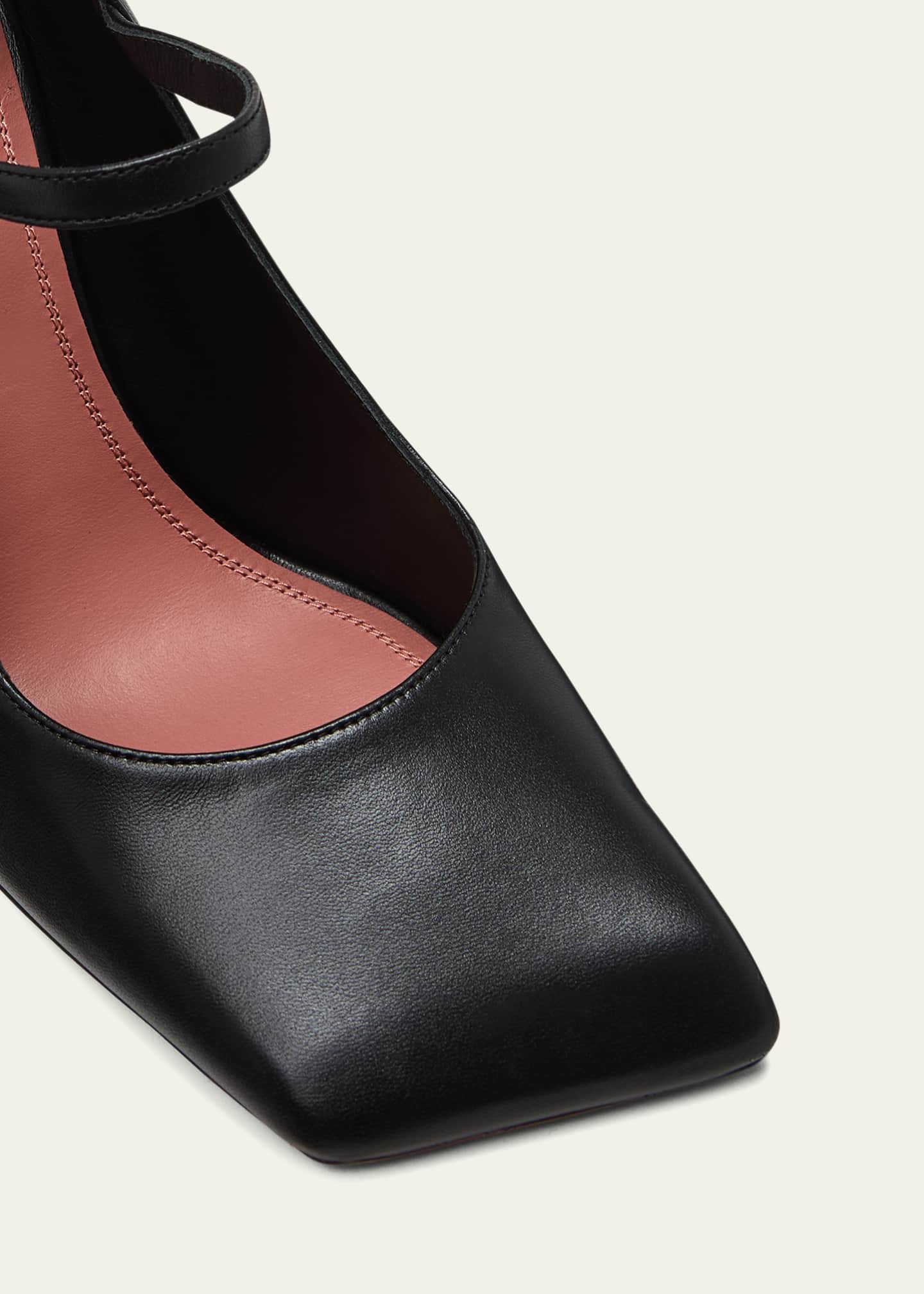 Amina Muaddi Charlotte Leather Mary Jane Pumps Image 5 of 5
