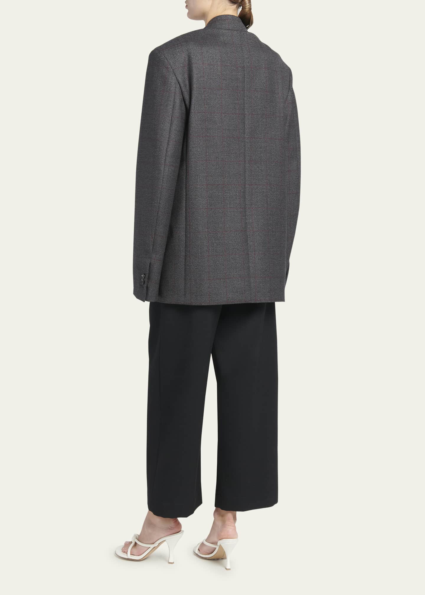Bottega Veneta Classic Wool Prince Of Wales Blazer Image 3 of 5