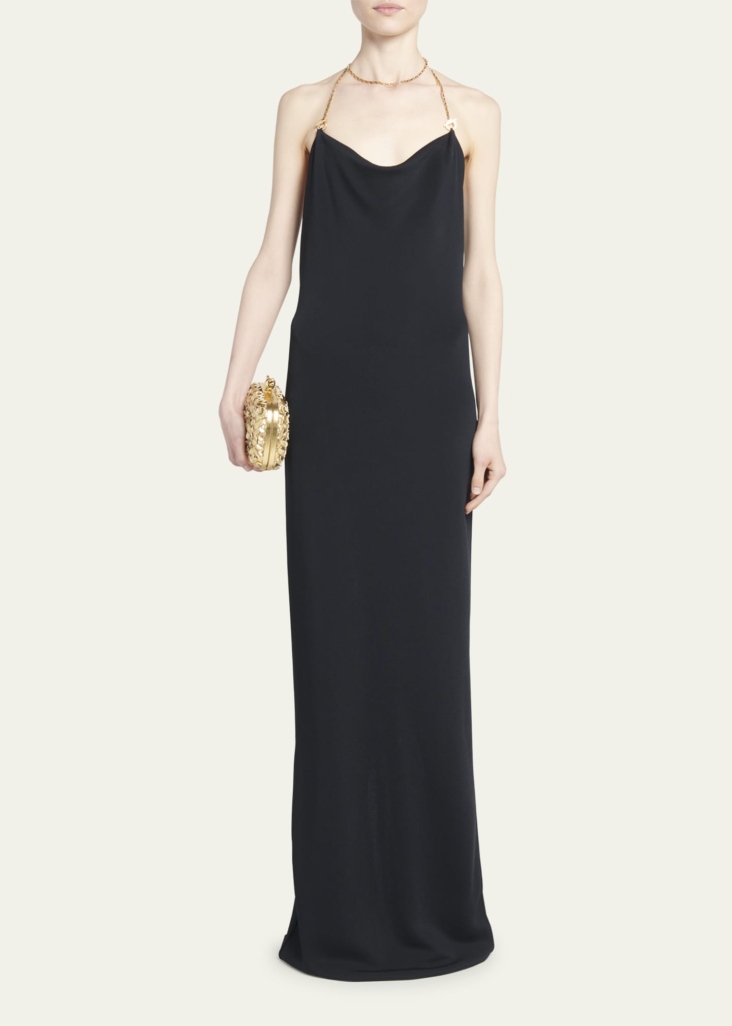 Bottega Veneta Backless Column Gown with Chain Detail Image 2 of 5