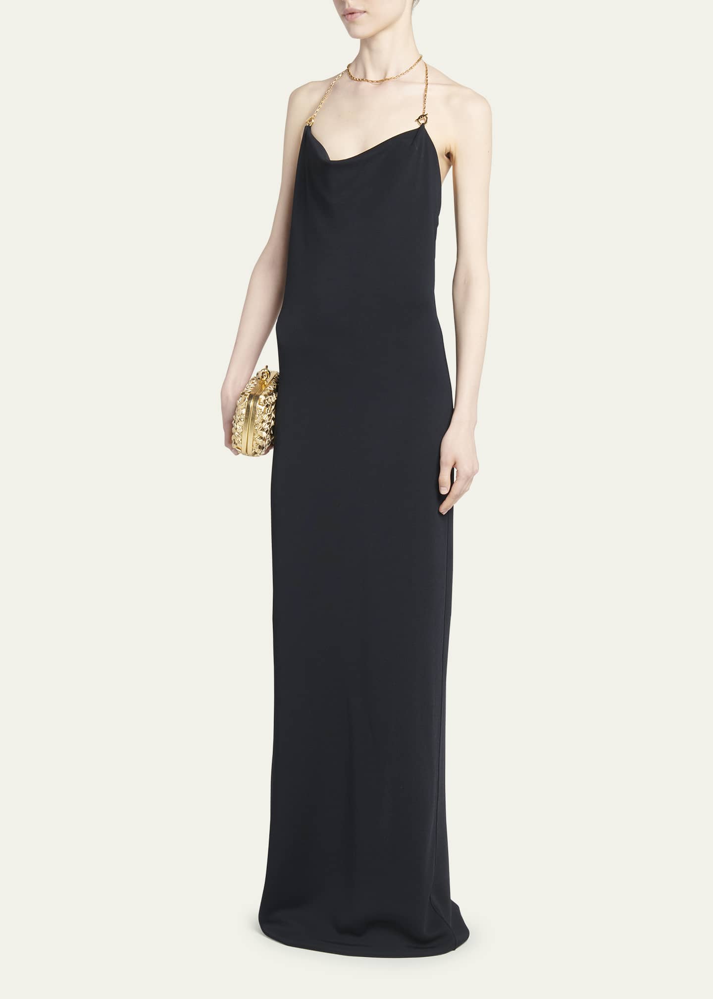 Bottega Veneta Backless Column Gown with Chain Detail Image 4 of 5