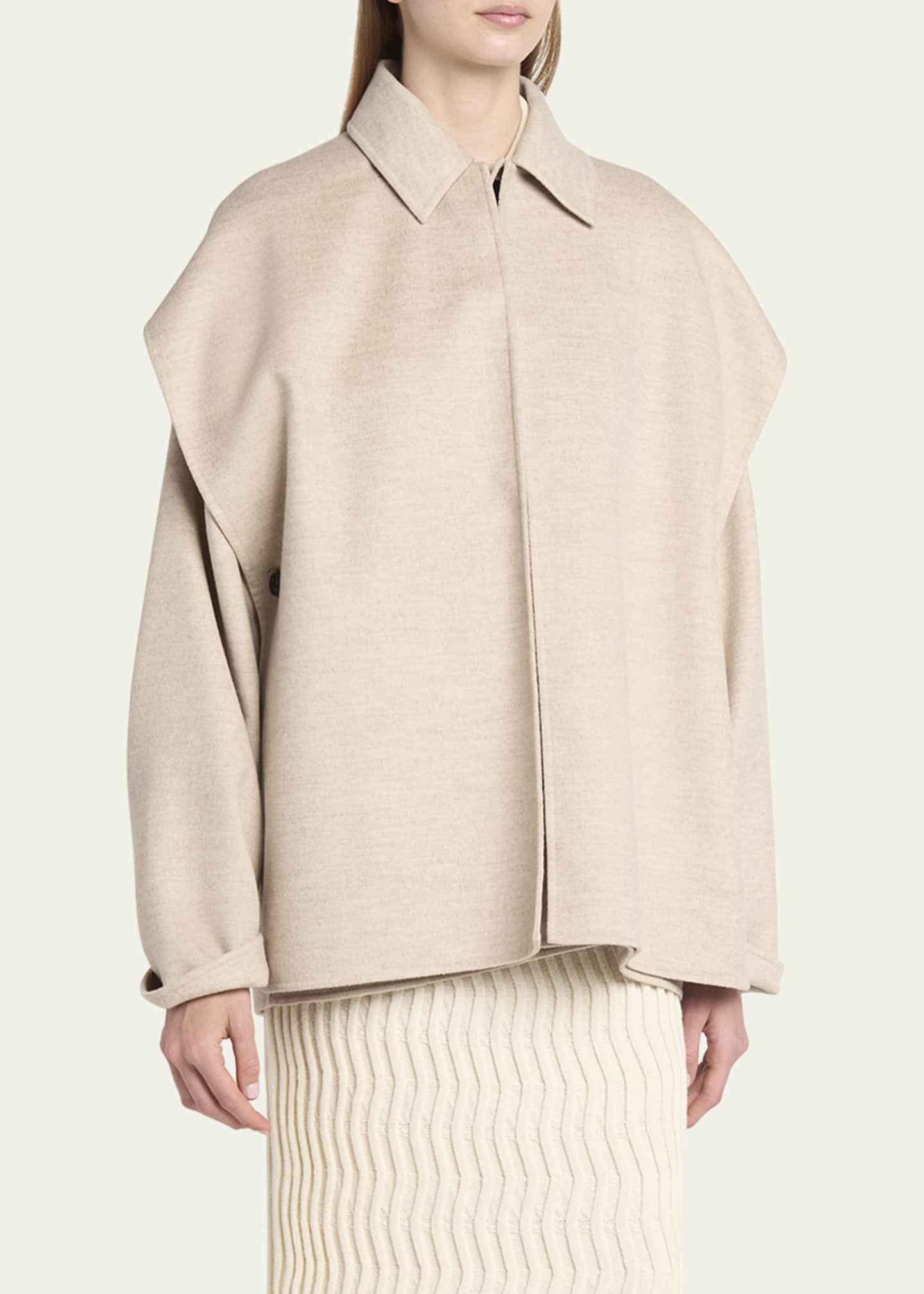 Bottega Veneta Oversized Light Double Wool Cashmere Jacket