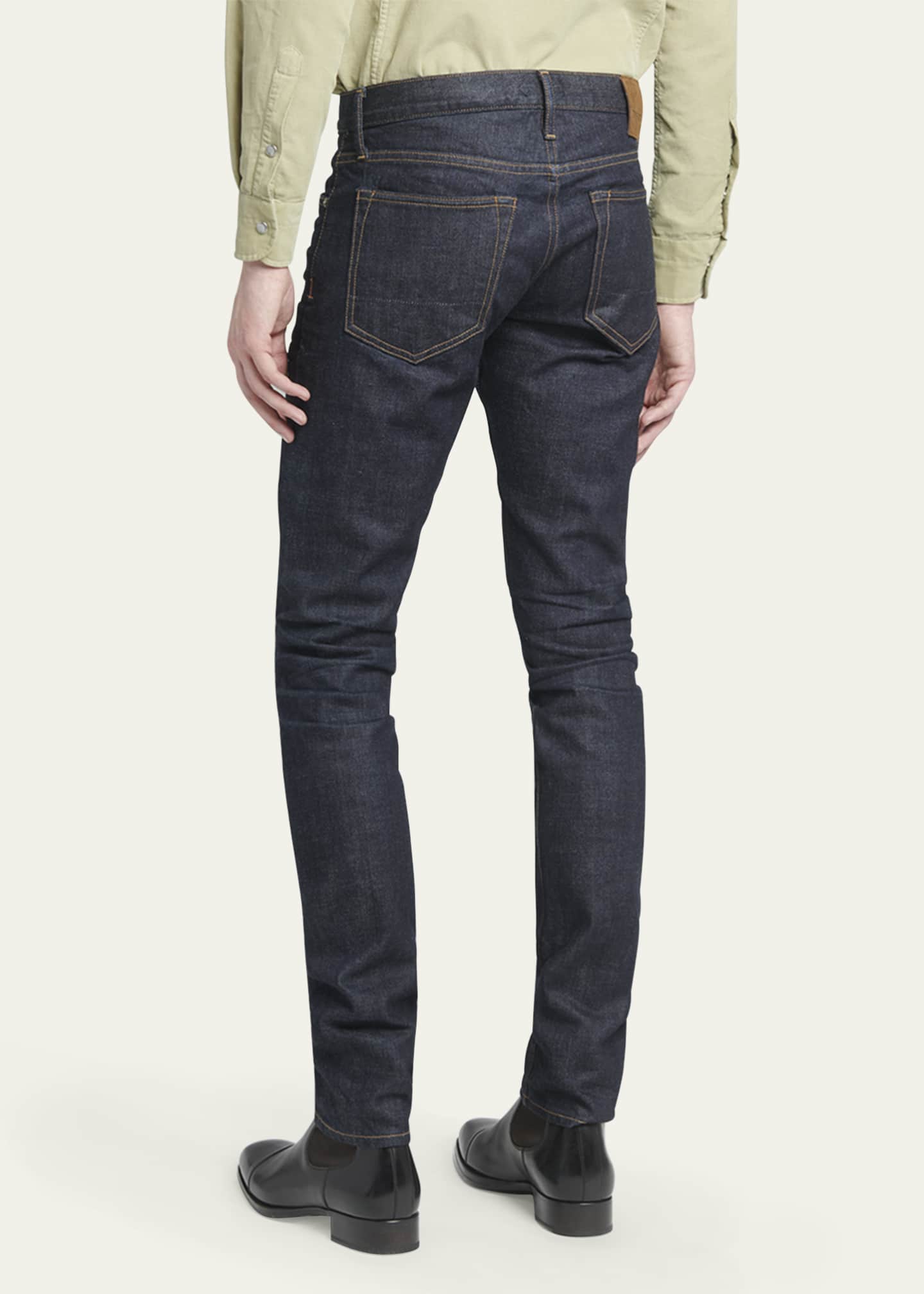 TOM FORD Men's Dark Wash Stretch Slim Fit Jeans Image 3 of 5