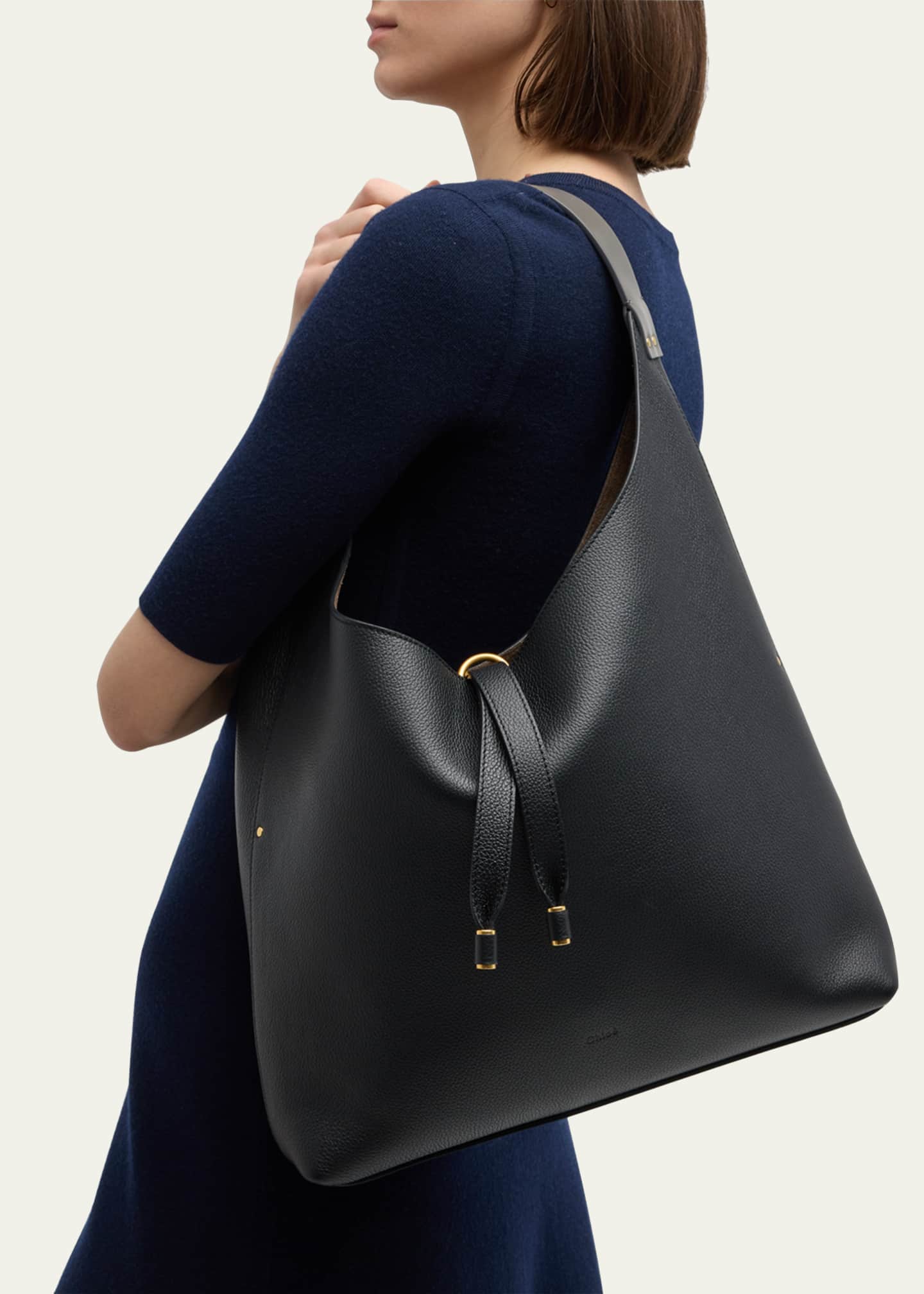 Chloe Marcie Hobo Bag in Grained Leather Image 5 of 5