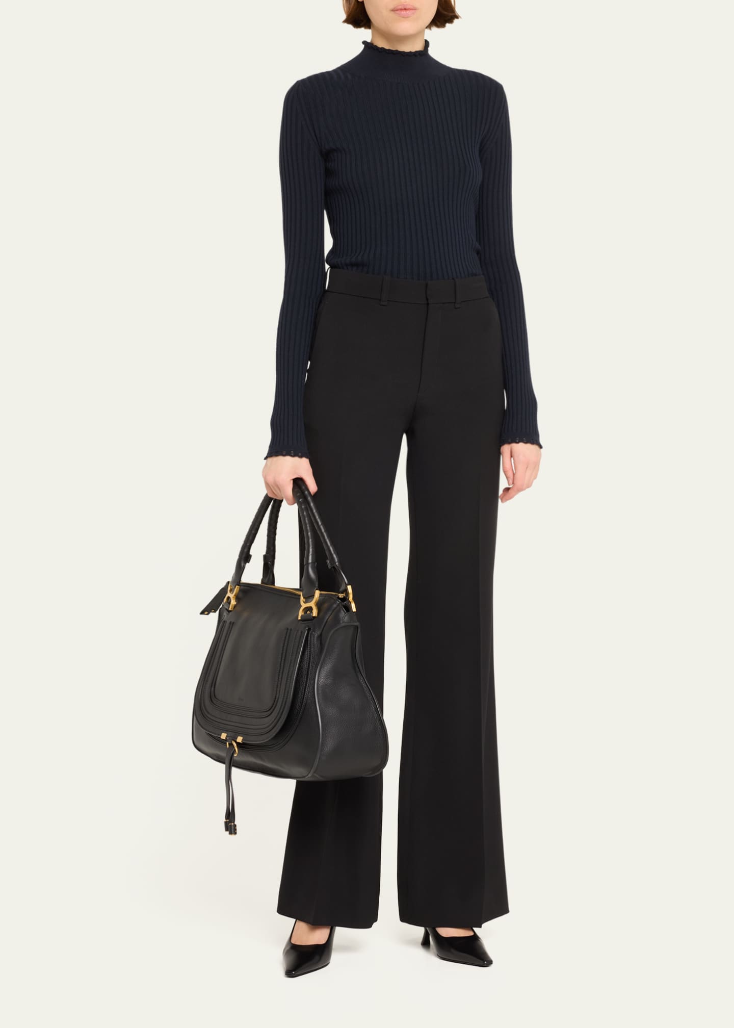 Chloe Marcie Large Double Carry Satchel Bag in Suede Bergdorf Goodman