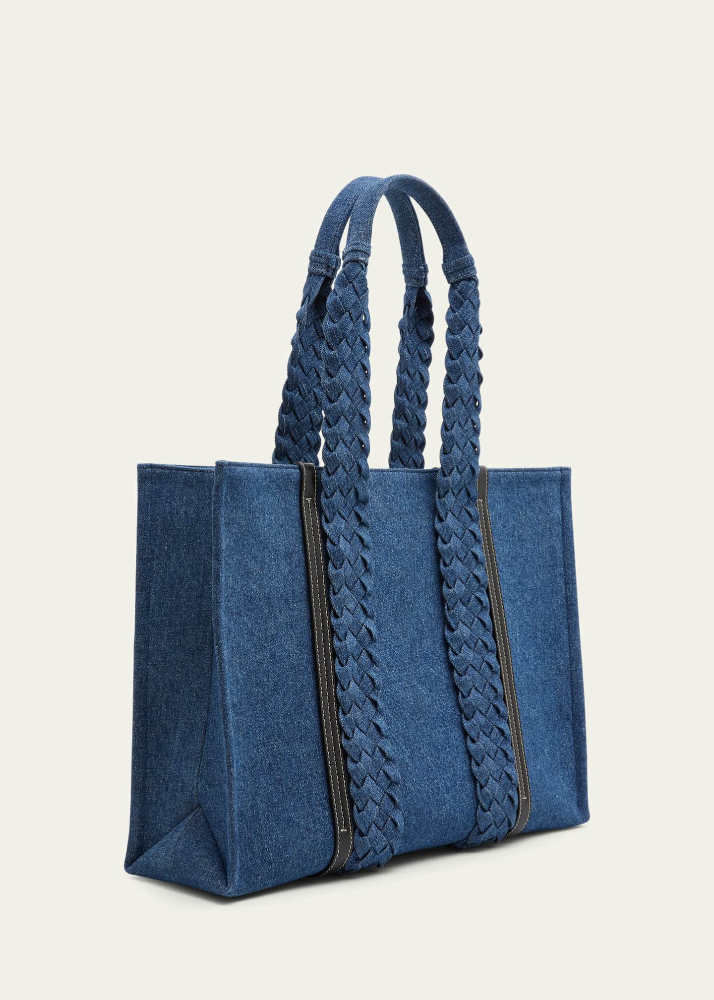 Zara tote bag with braided hotsell handle