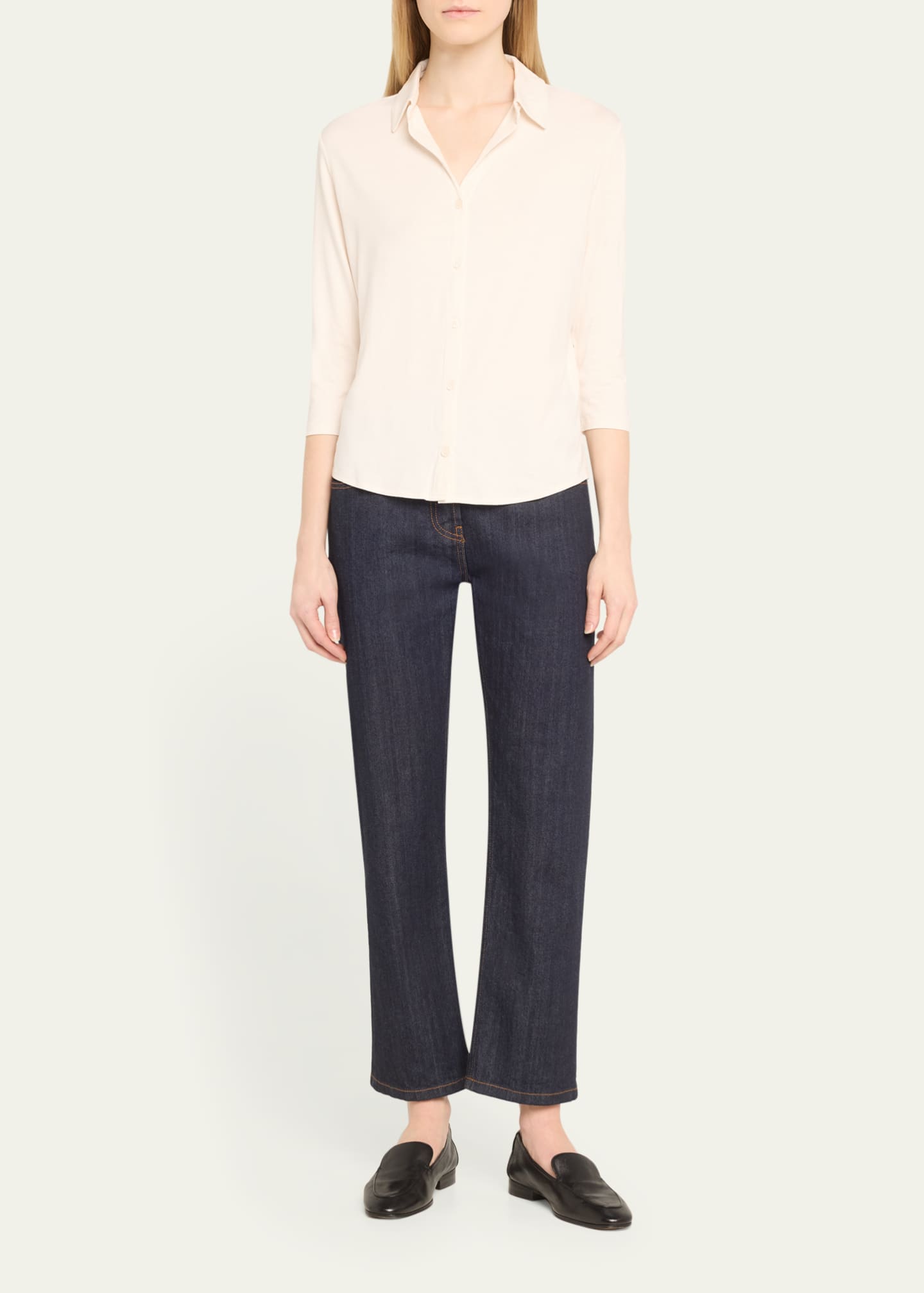 Majestic Filatures Soft Touch Semi-Relaxed Button-Front Shirt Image 2 of 5