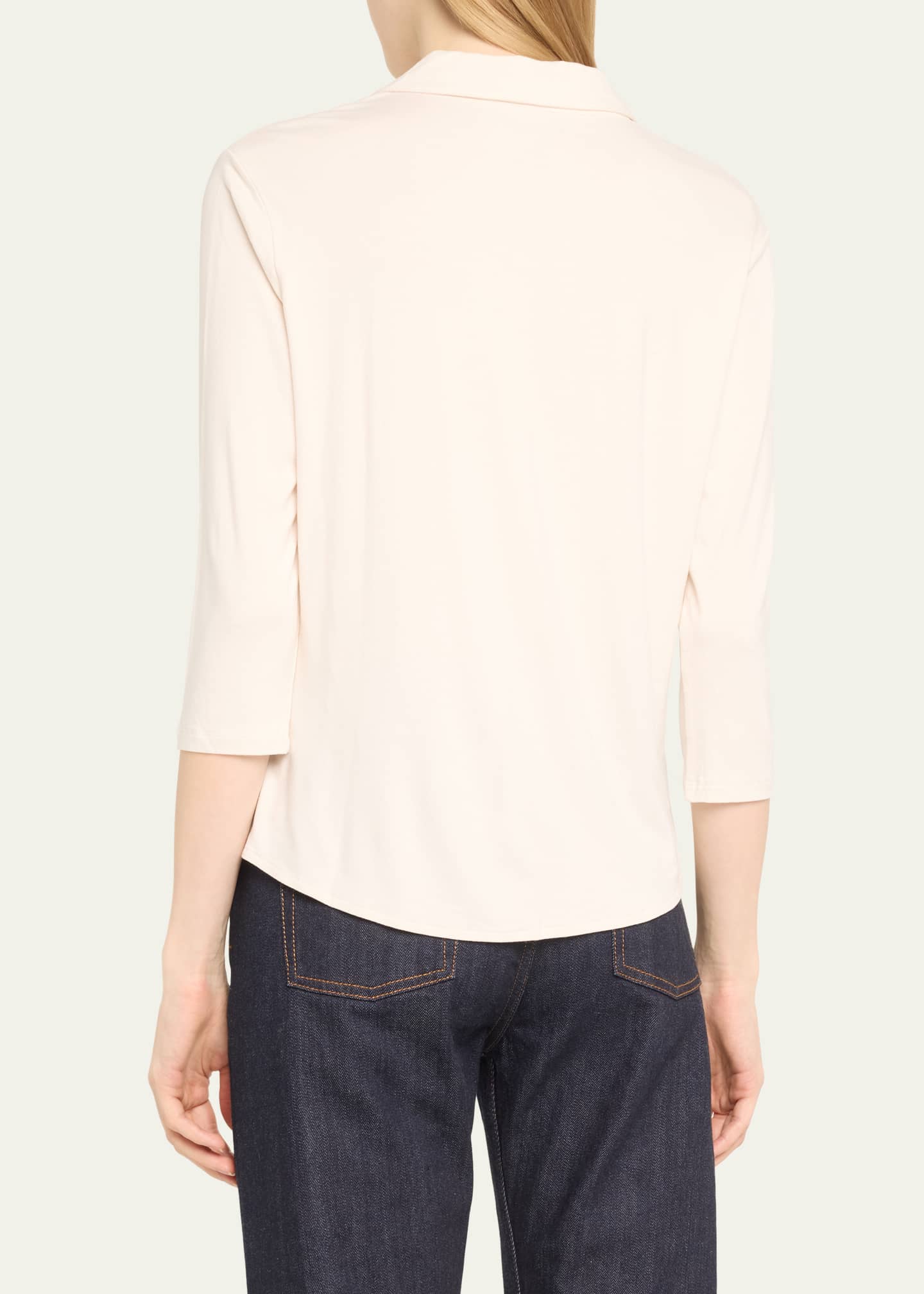 Majestic Filatures Soft Touch Semi-Relaxed Button-Front Shirt Image 3 of 5