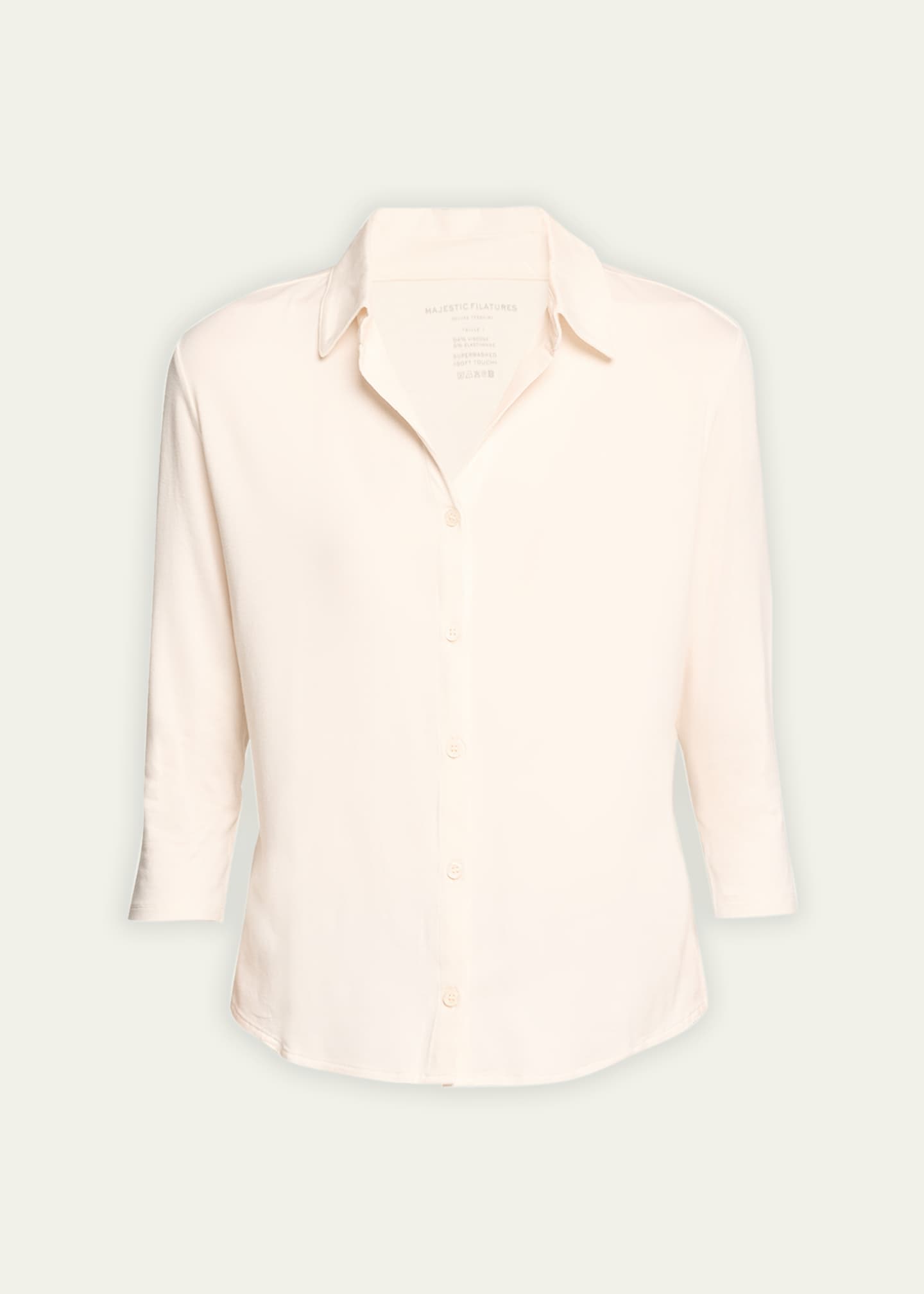 Majestic Filatures Soft Touch Semi-Relaxed Button-Front Shirt Image 1 of 5