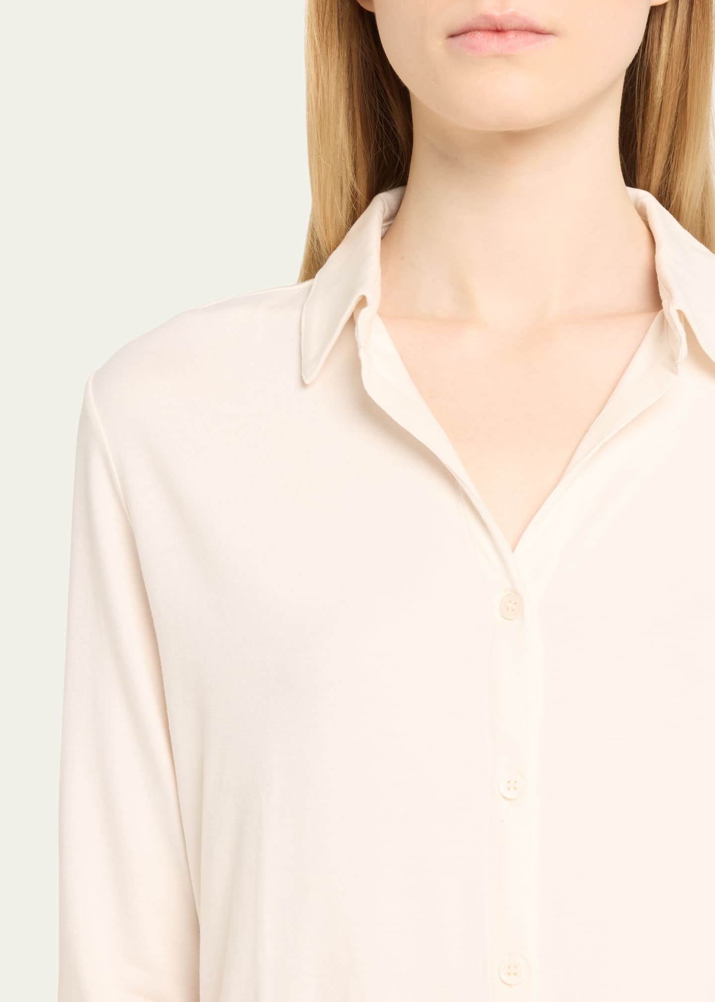 Majestic Filatures Soft Touch Semi-Relaxed Button-Front Shirt Image 5 of 5