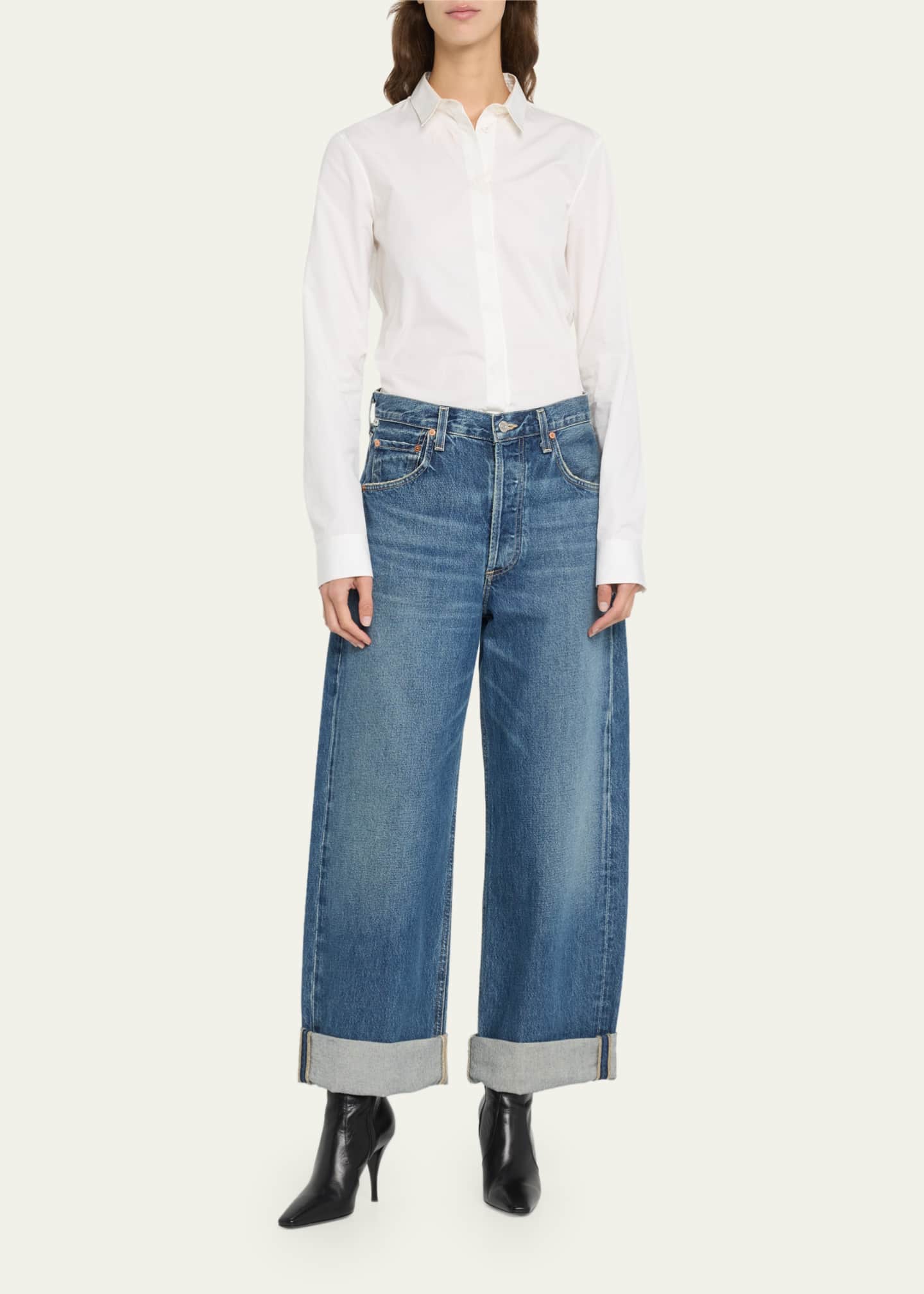 Citizens of Humanity Lilah Wide Cuffed Jeans - Bergdorf Goodman
