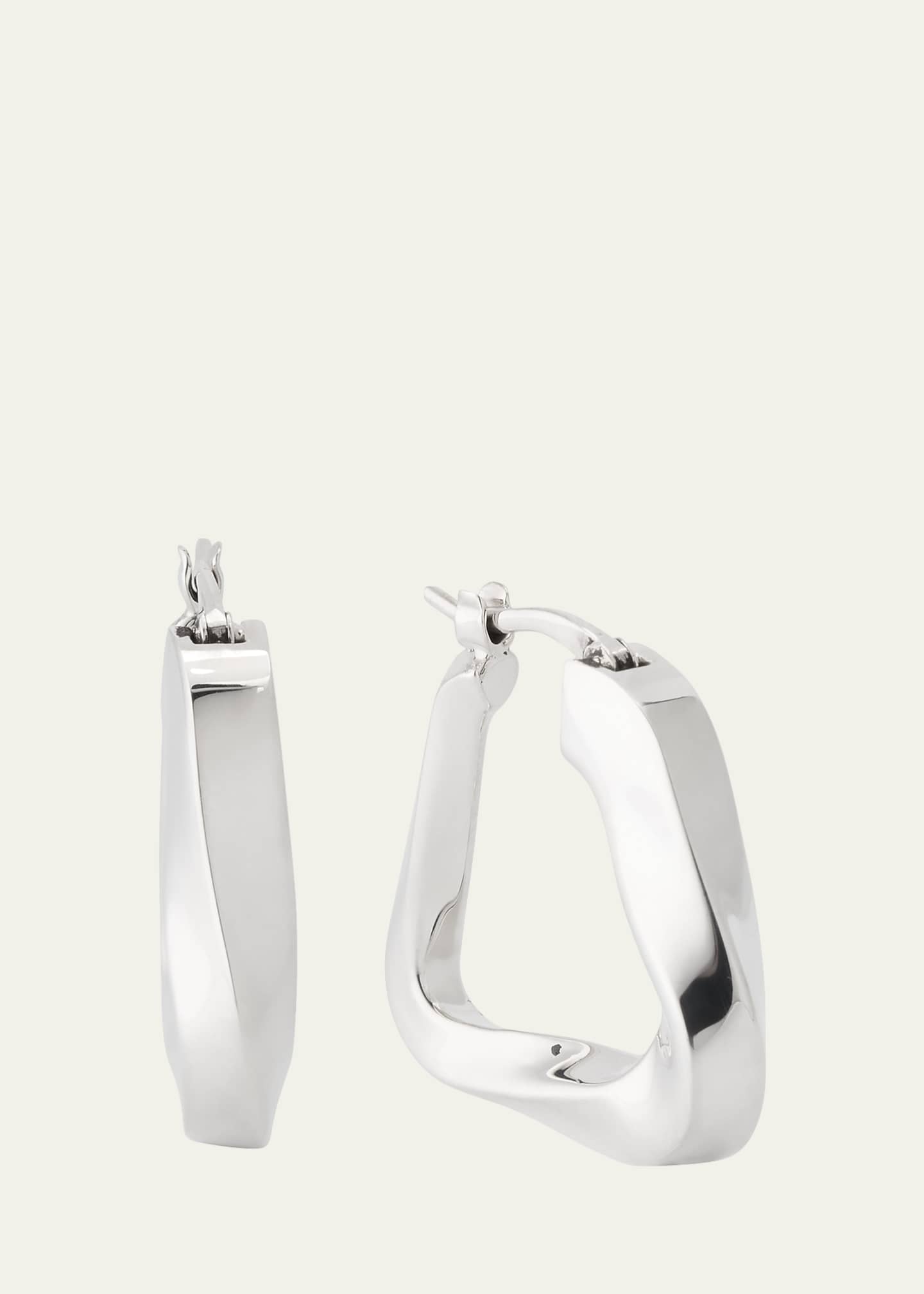 Bottega Veneta Sterling Silver Twisted Hoop Earrings - Bergdorf Goodman