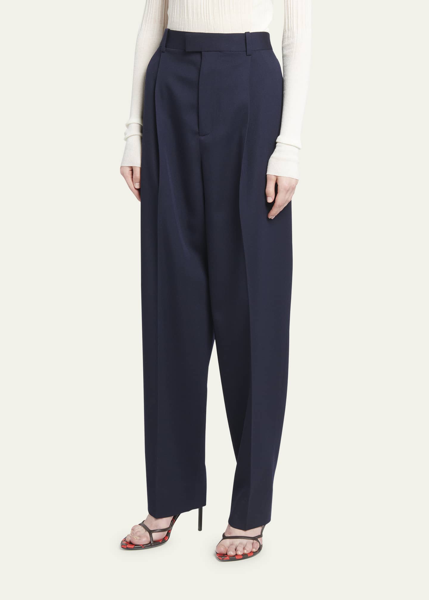 【関税&送料込】Bottega Veneta Grain De Poudre Straight-Leg BOTTEGA VENETA Grain de poudre wool straight-leg pants | NET