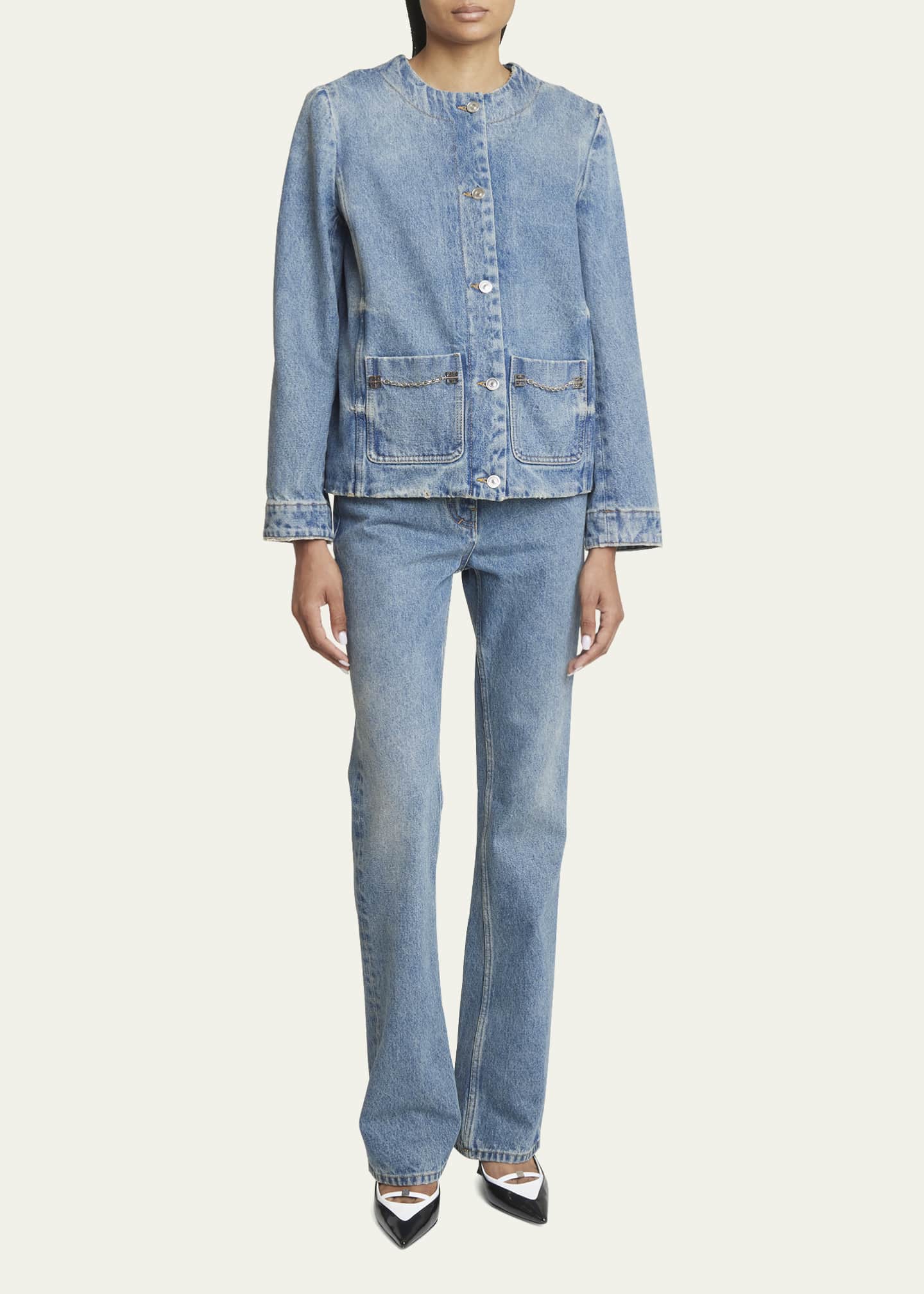 Givenchy Bootcut Jeans with 4G Chain Detail - Bergdorf Goodman