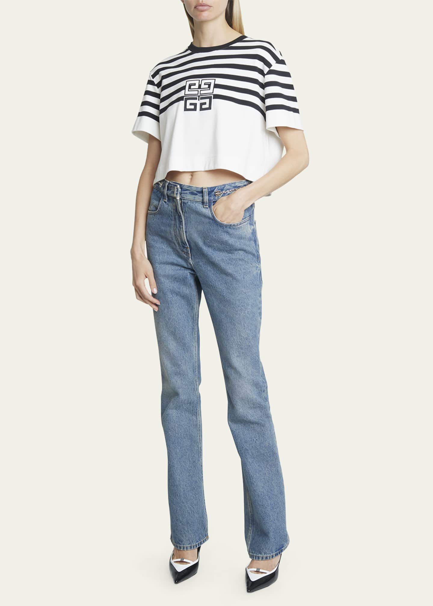 Givenchy Cropped T-Shirt with 4G Logo - Bergdorf Goodman