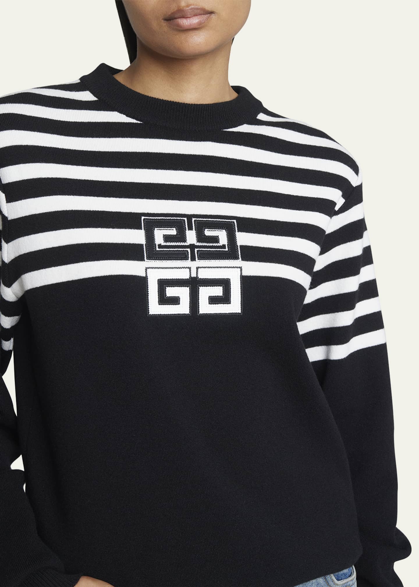 Givenchy Cropped Wool Sweater with Logo Embroidery