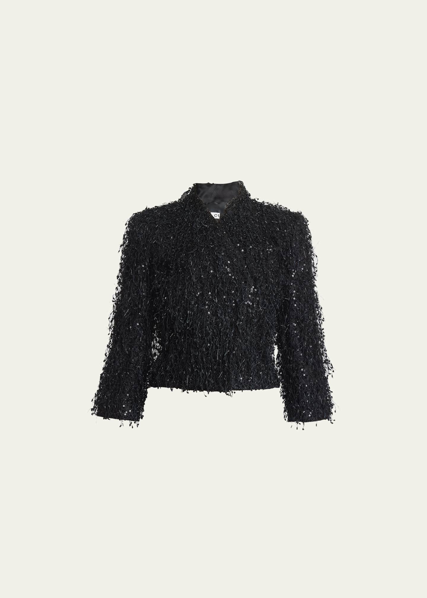 Black sequin short jacket outlet
