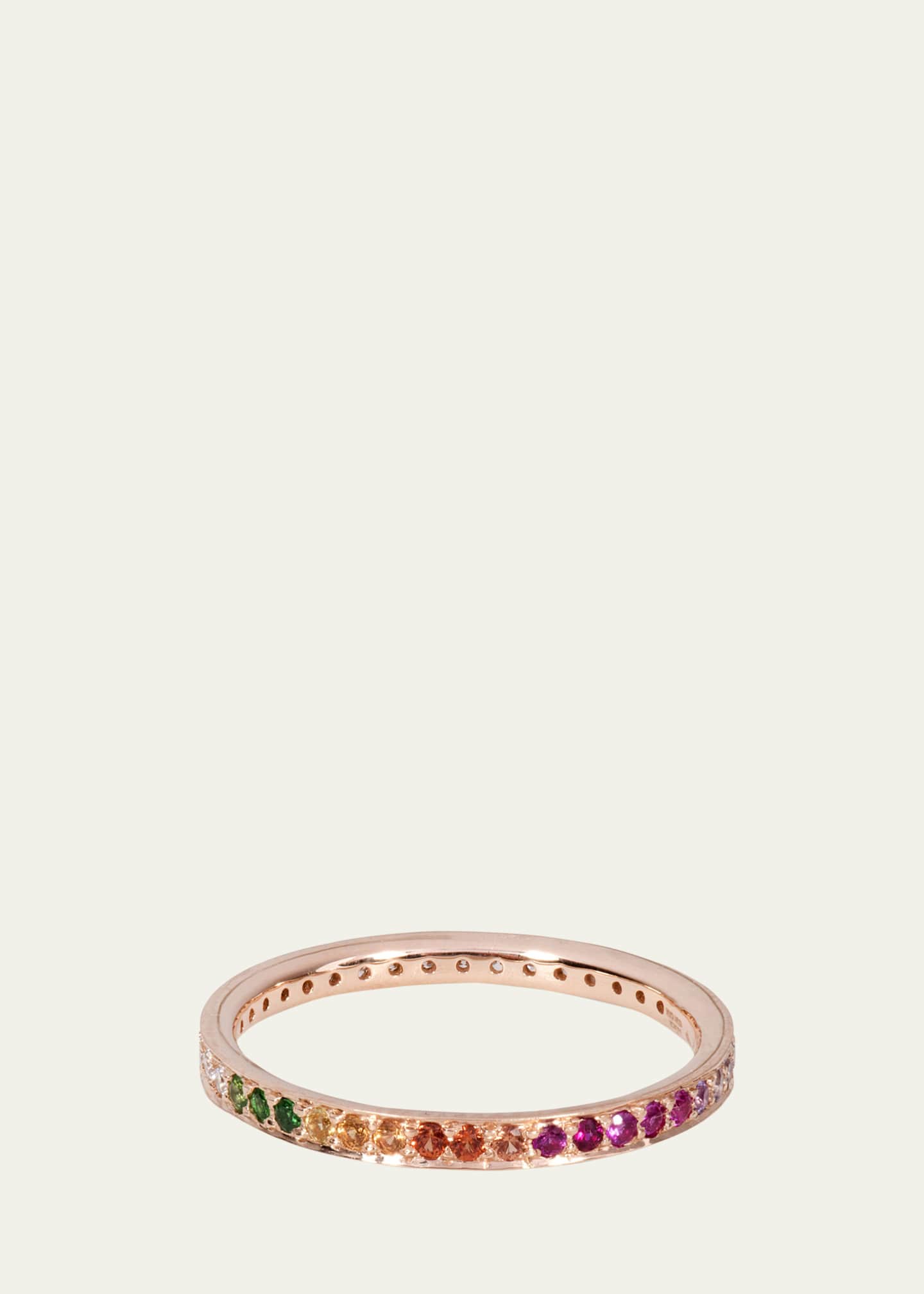 Alice Van Cal 18K Rose Gold Journey Diamond and Rainbow Eternity Ring