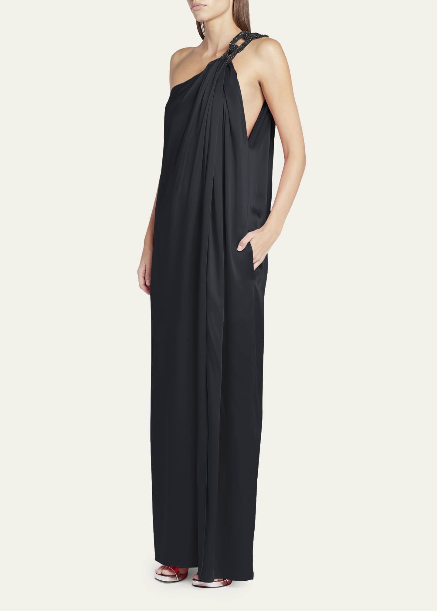 格安 Falabella McCartney Stella One-Shoulder Crystal with Gown コート