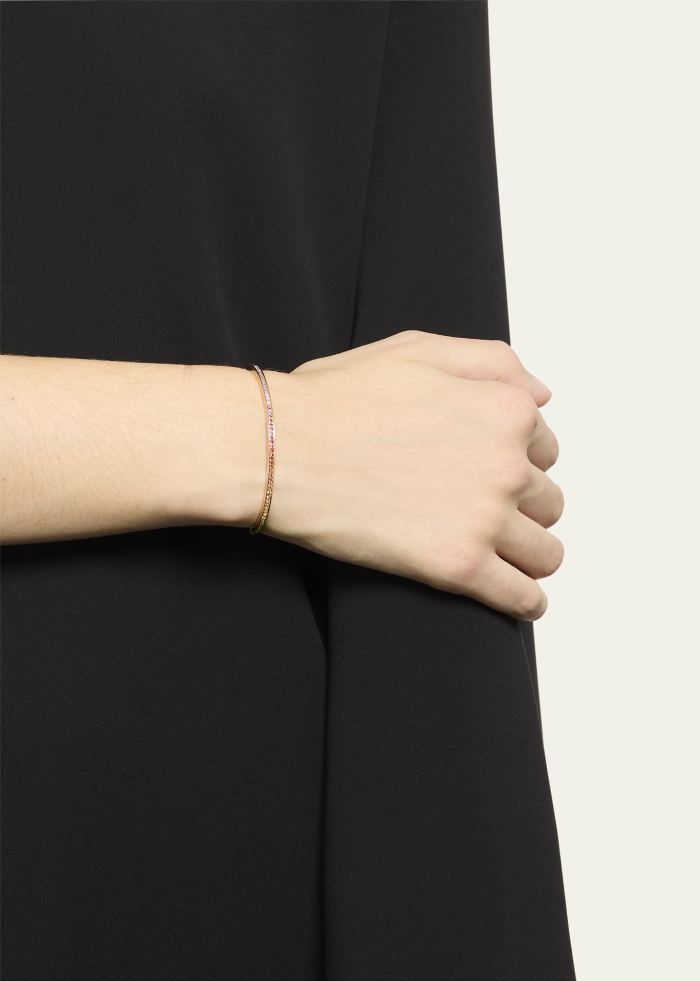 Alice Van Cal 18K Rose Gold Rainbow Journey Bangle Bracelet Image 2 of 4