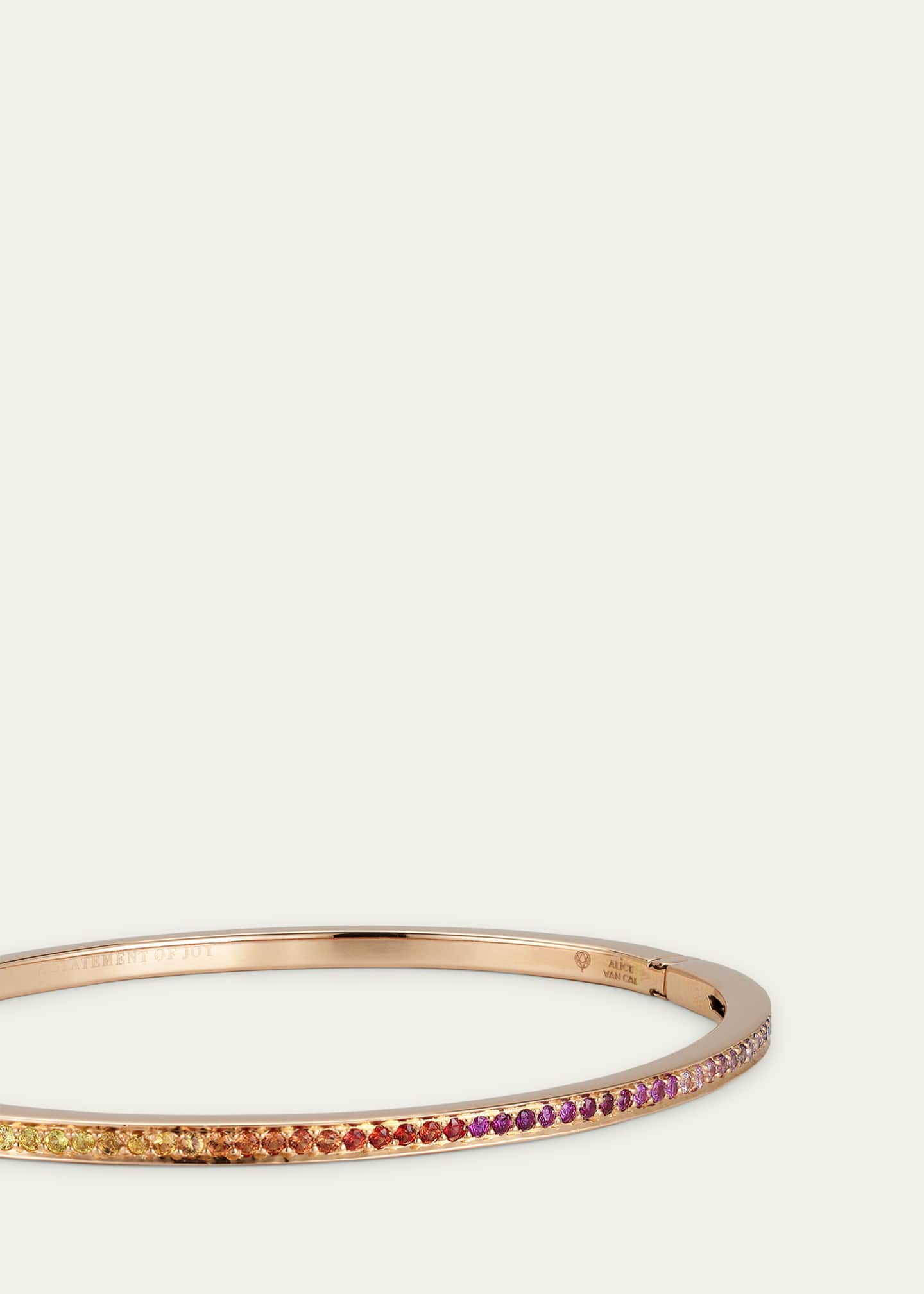 Alice Van Cal 18K Rose Gold Rainbow Journey Bangle Bracelet Image 3 of 4