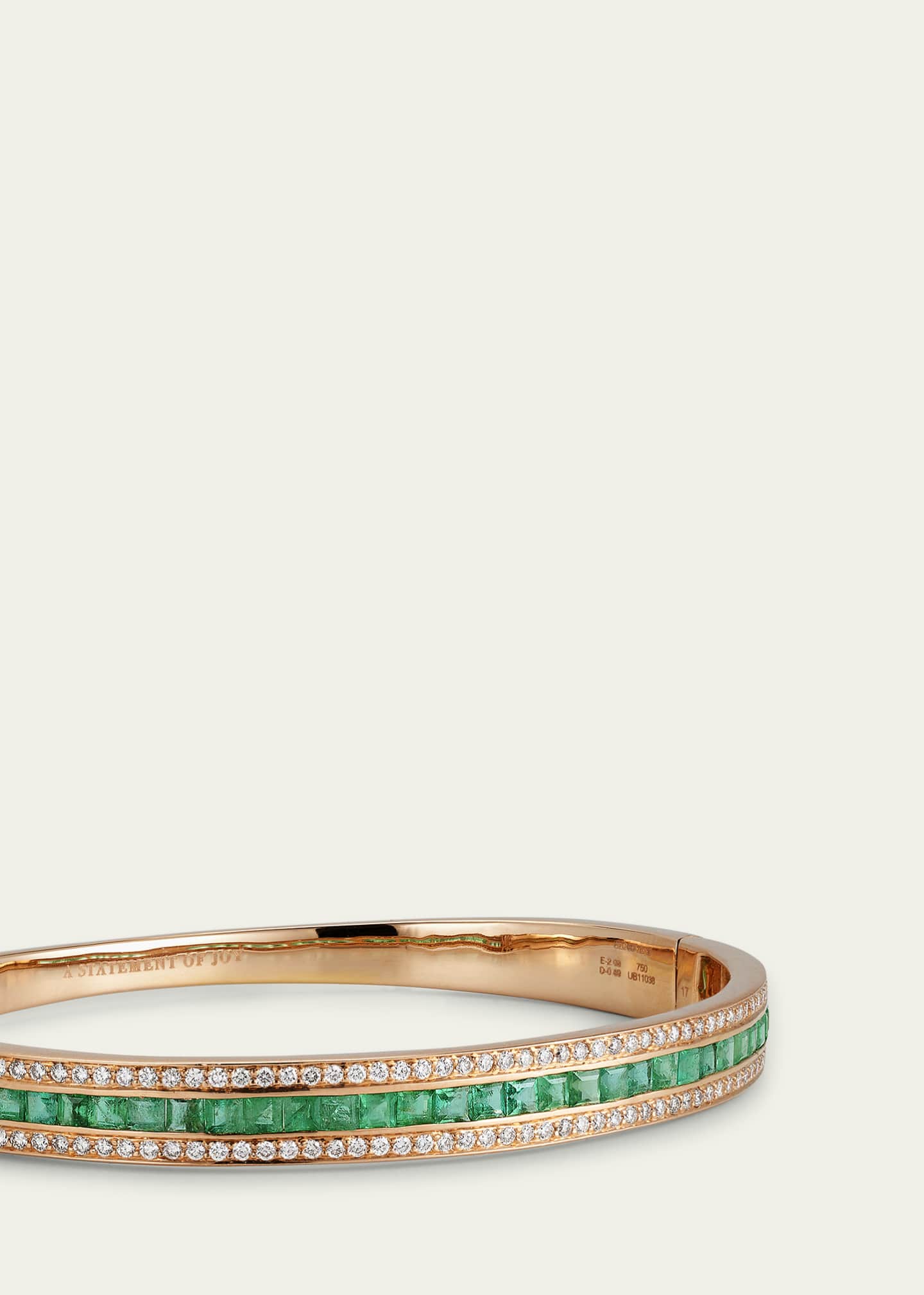 Alice Van Cal 18K Rose Gold Emerald and Diamond Union Bracelet Image 3 of 4