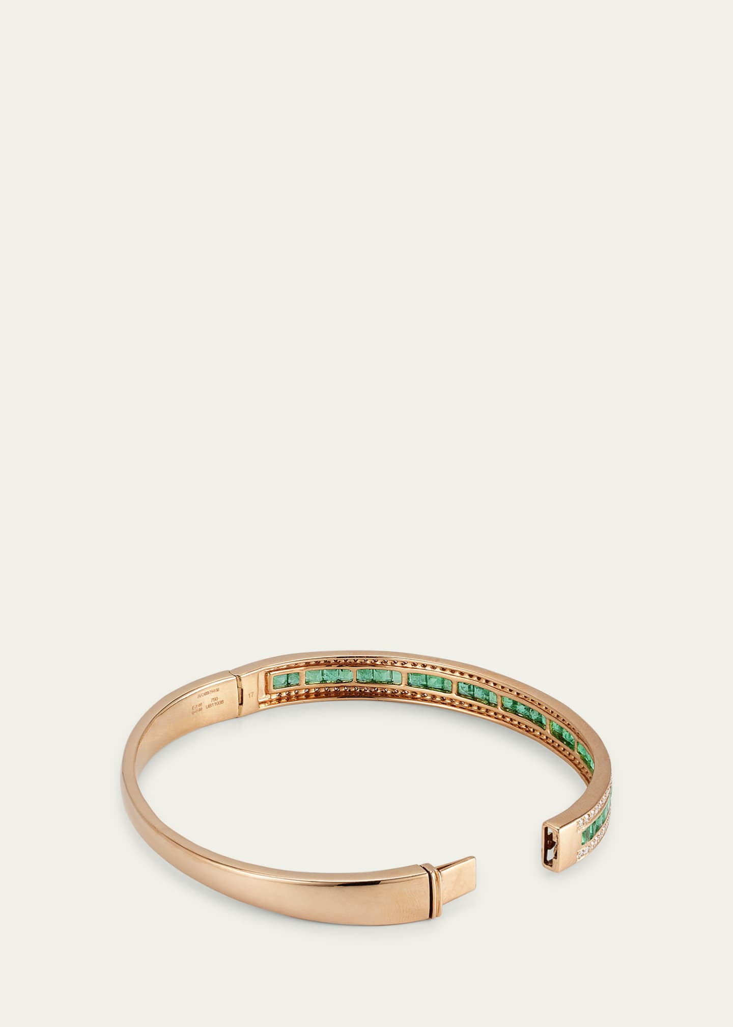 Alice Van Cal 18K Rose Gold Emerald and Diamond Union Bracelet Image 4 of 4
