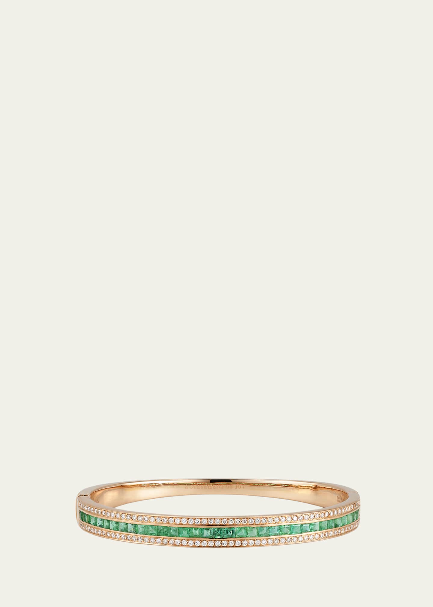 Alice Van Cal 18K Rose Gold Emerald and Diamond Union Bracelet Image 1 of 4