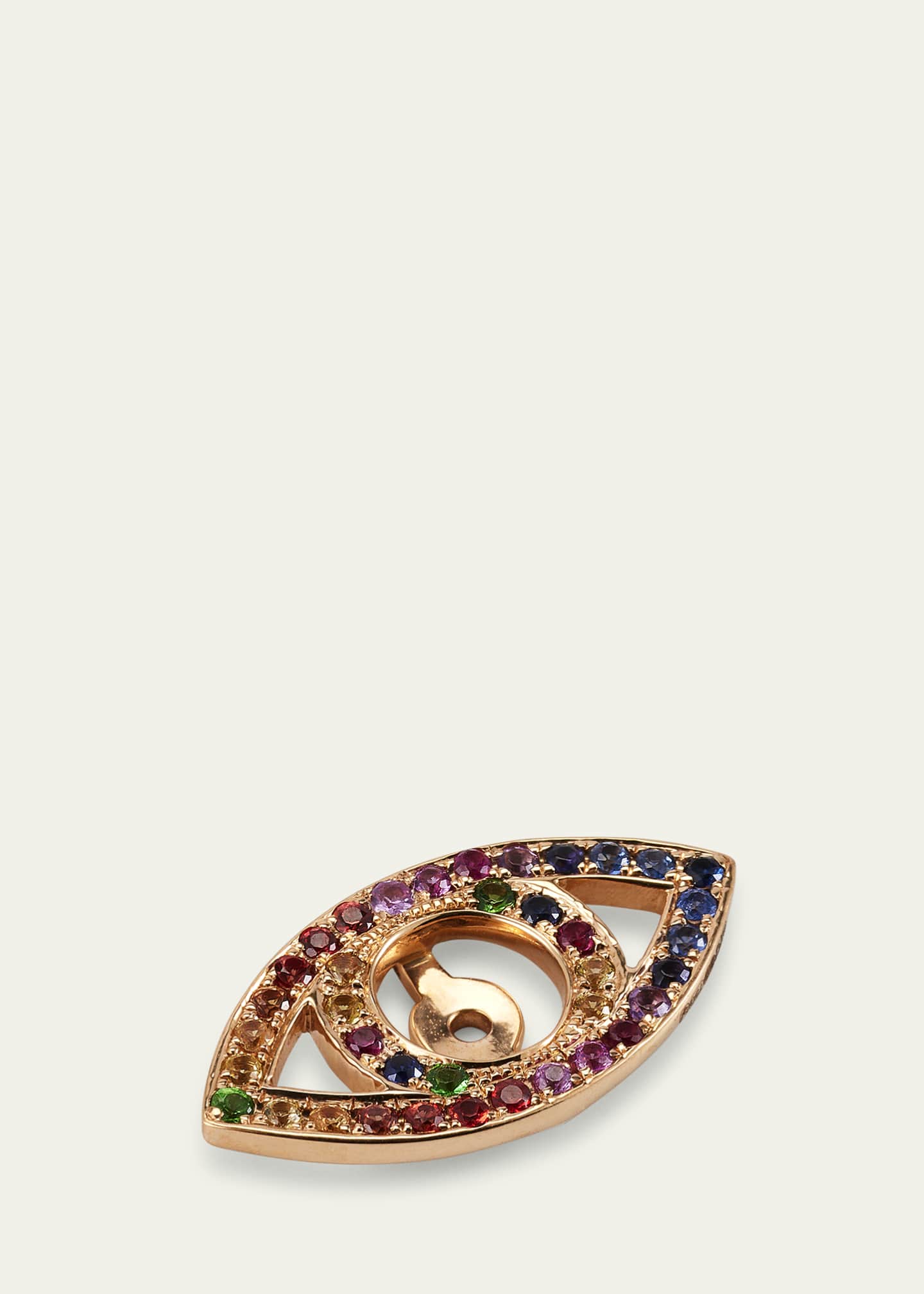 Alice Van Cal 18K Rose Gold Rainbow Sapphire Eye Earring Jacket, Single Image 3 of 4