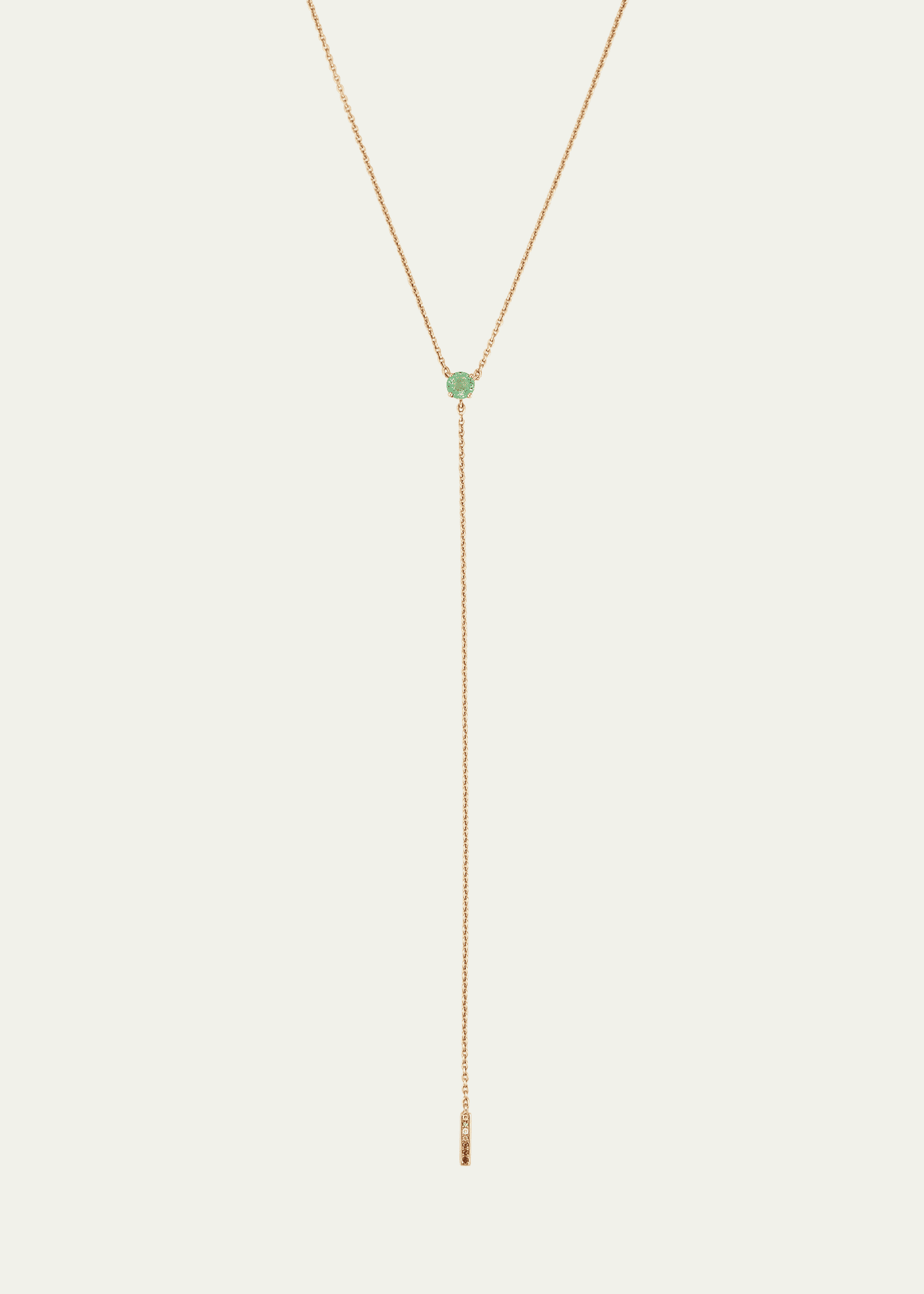 Alice Van Cal 18K Rose Gold Anima Emerald Lariat Necklace with Gemstones Image 1 of 4
