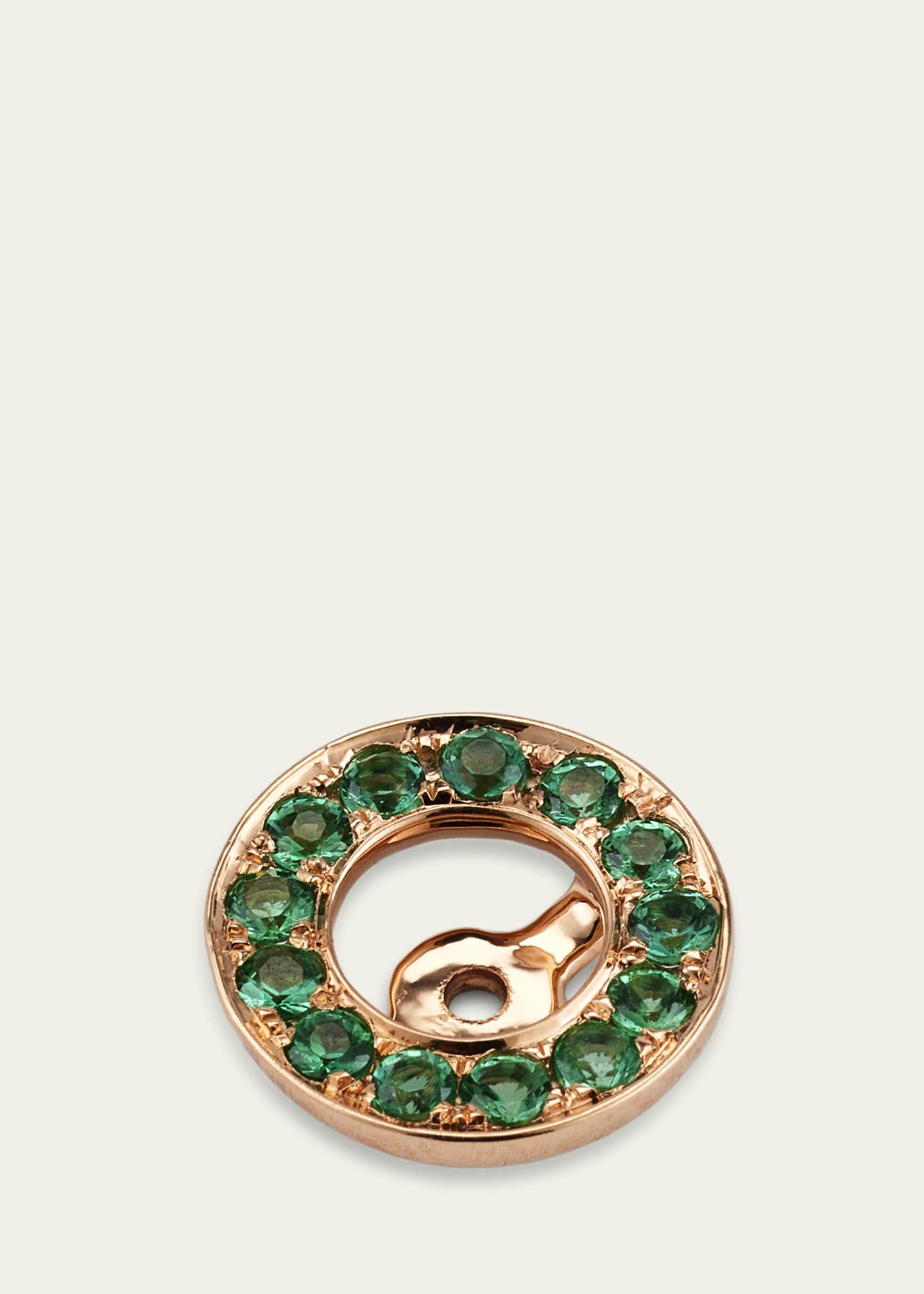 Alice Van Cal 18K Rose Gold Emerald Earring Halos Image 3 of 4