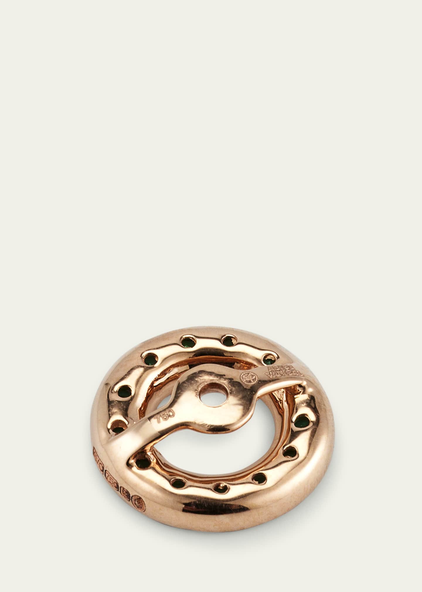 Alice Van Cal 18K Rose Gold Emerald Earring Halos Image 4 of 4